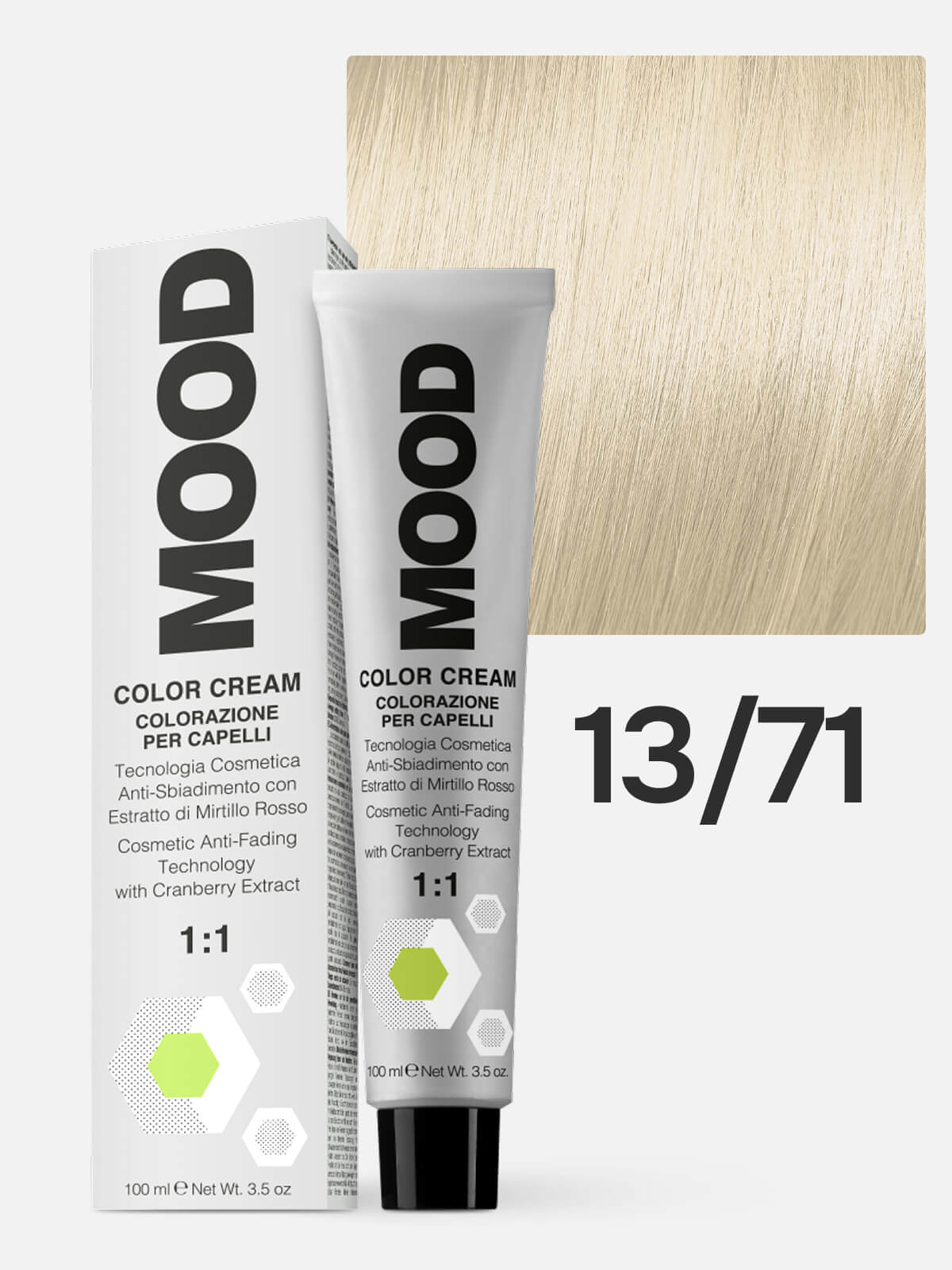 mood Краска для волос 13/71 экстра блонд жемчужный 100мл MOOD Краска для волос 13/71 экстра блонд жемчужный 100мл — изображение 1