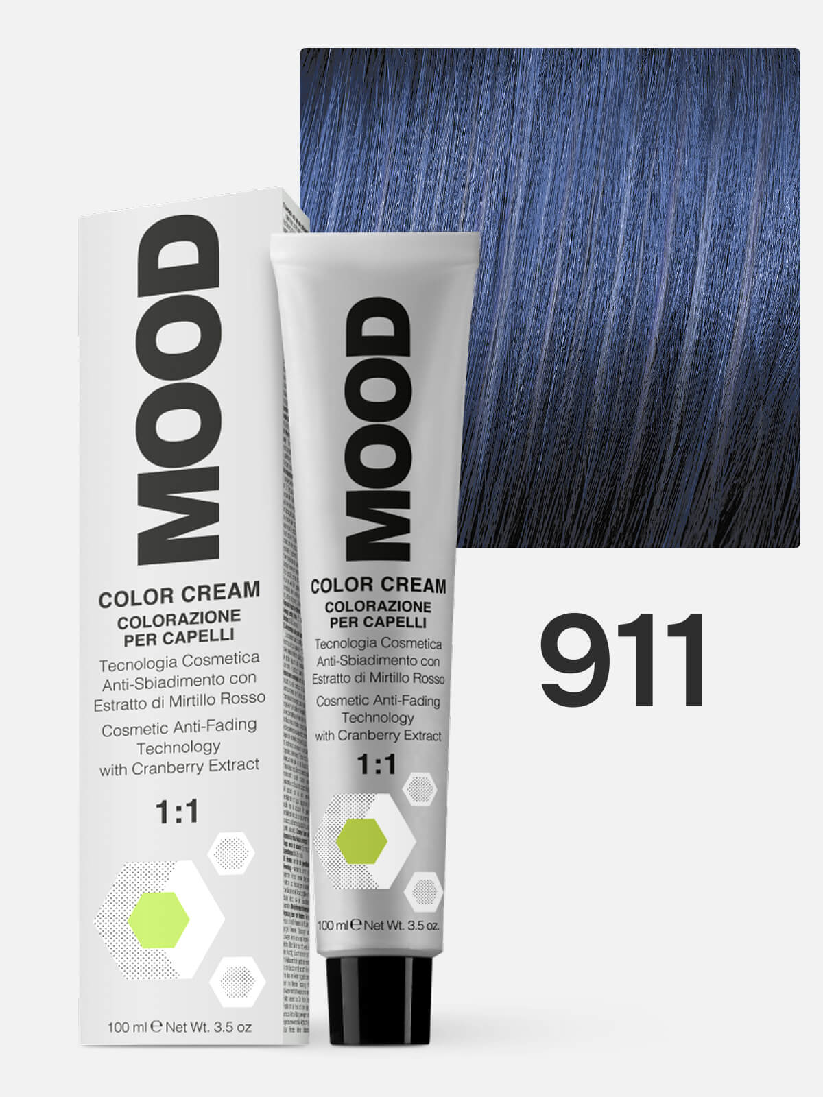 mood Краска тонер для волос 911 blue синий 100мл MOOD Краска-тонер для волос 911 Blue синий 100мл — изображение 1