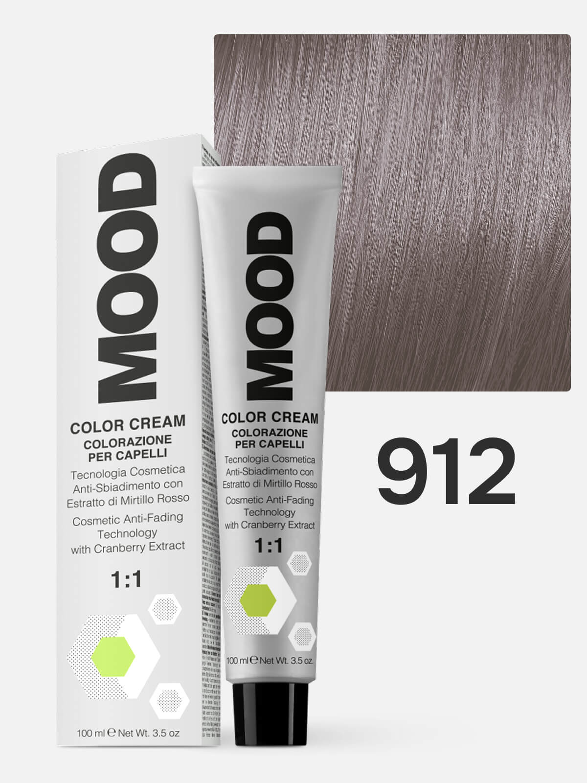 mood Краска тонер для волос 912 grey серый 100мл MOOD Краска-тонер для волос 912 Grey серый 100мл — изображение 1