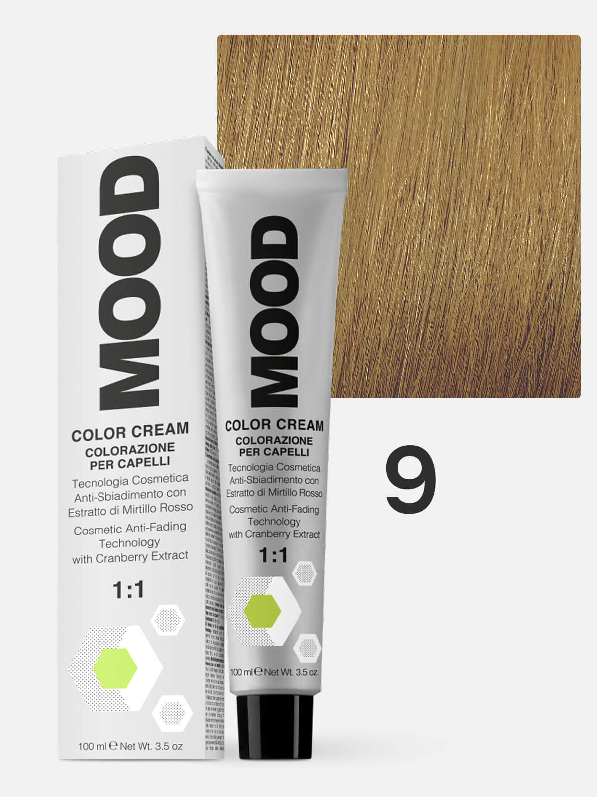mood Краска для волос 9 очень светлый блонд 100мл MOOD Краска для волос 9 очень светлый блонд 100мл — изображение 1