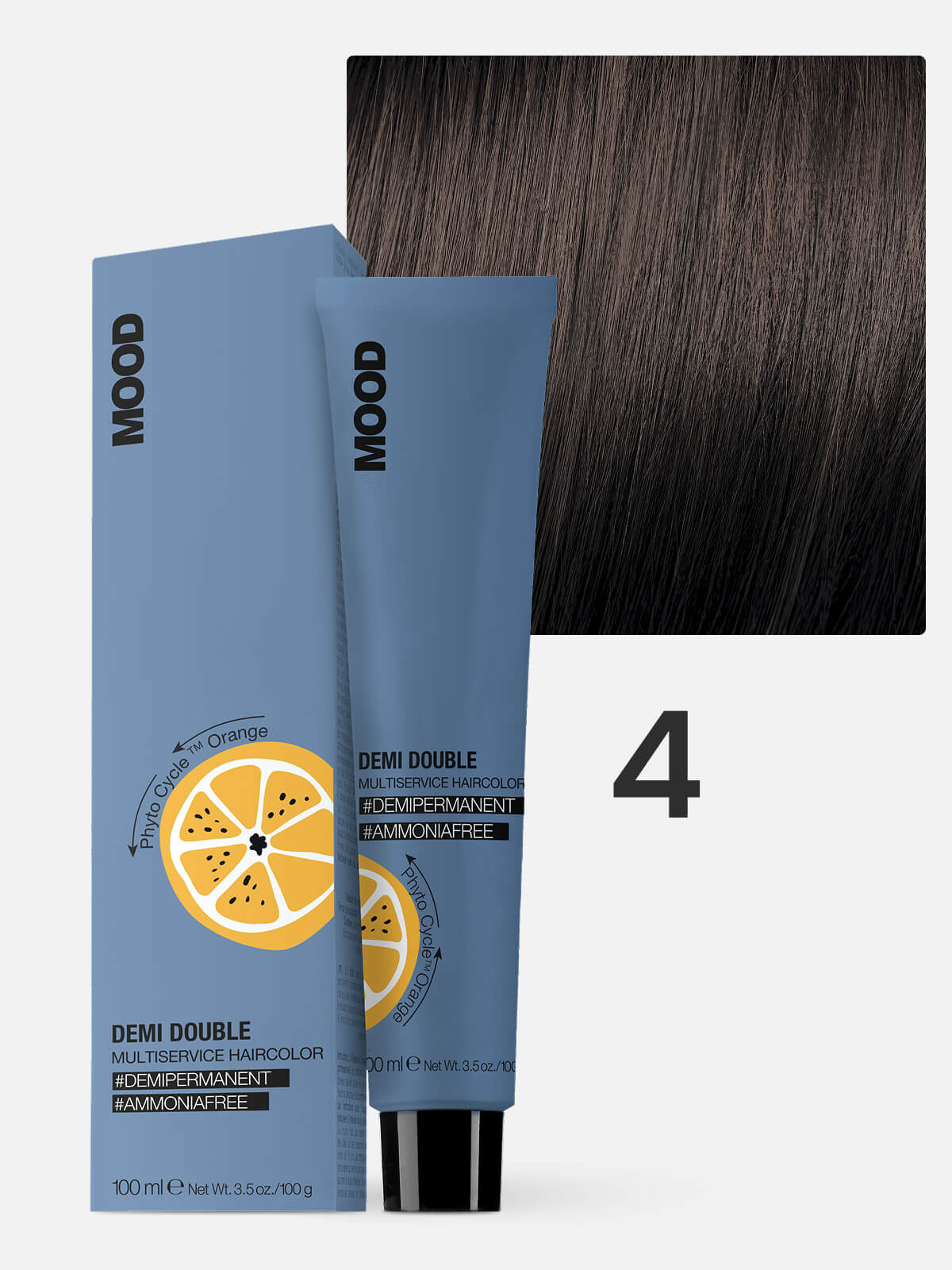 mood demi double Краска для волос 4 шатен натуральный 100мл MOOD DEMI DOUBLE Краска для волос 4 шатен натуральный 100мл — изображение 1