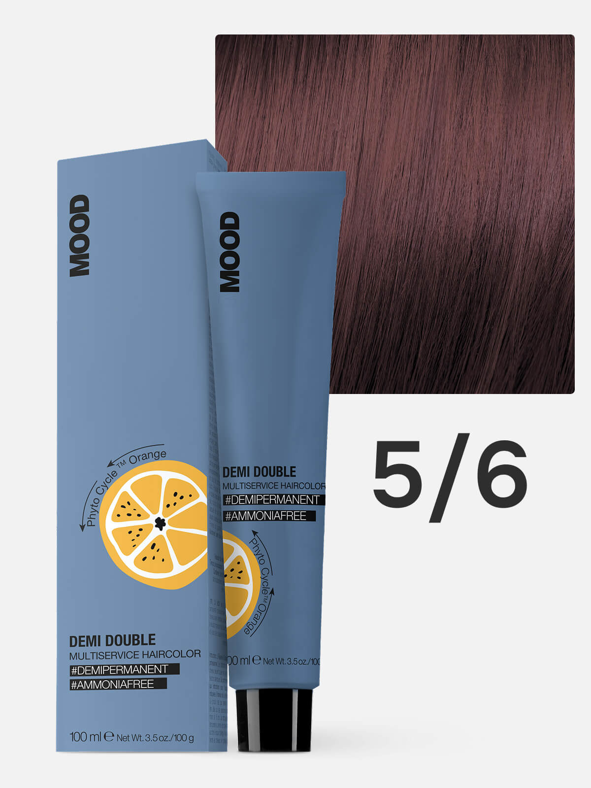 mood demi double Краска для волос 5.6 светлый шатен махагоновый 100мл MOOD DEMI DOUBLE Краска для волос 5.6 светлый шатен махагоновый 100мл — изображение 1