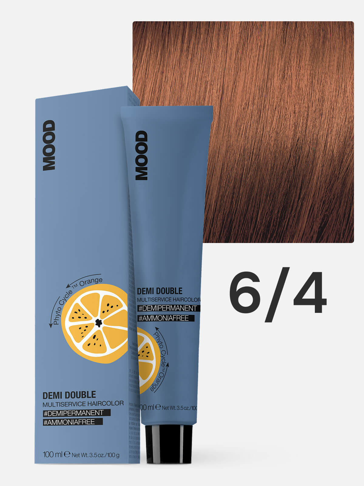 mood demi double Краска для волос 6.4 темный медный блондин 100мл MOOD DEMI DOUBLE Краска для волос 6.4 темный медный блондин 100мл — изображение 1