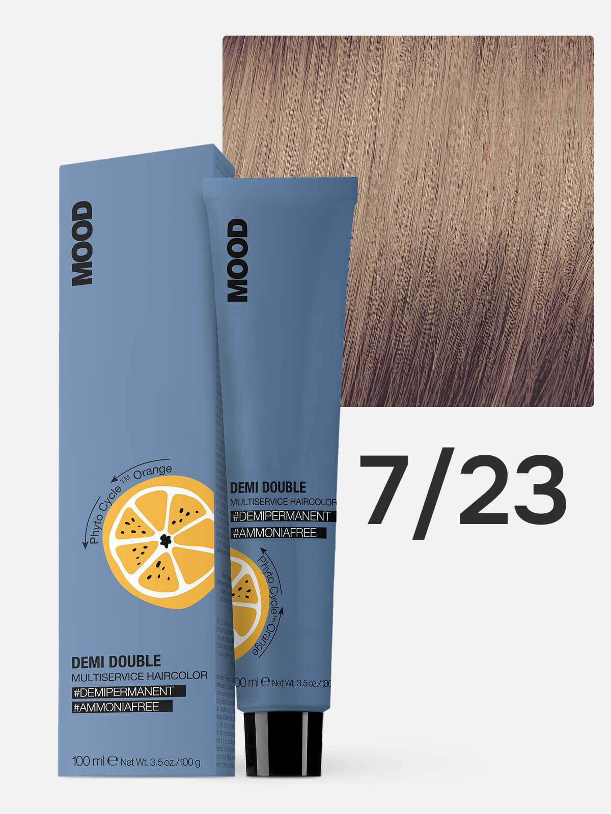 mood demi double Краска для волос 7.23 бежево золотистый блондин 100мл MOOD DEMI DOUBLE Краска для волос 7.23 бежево-золотистый блондин 100мл — изображение 1