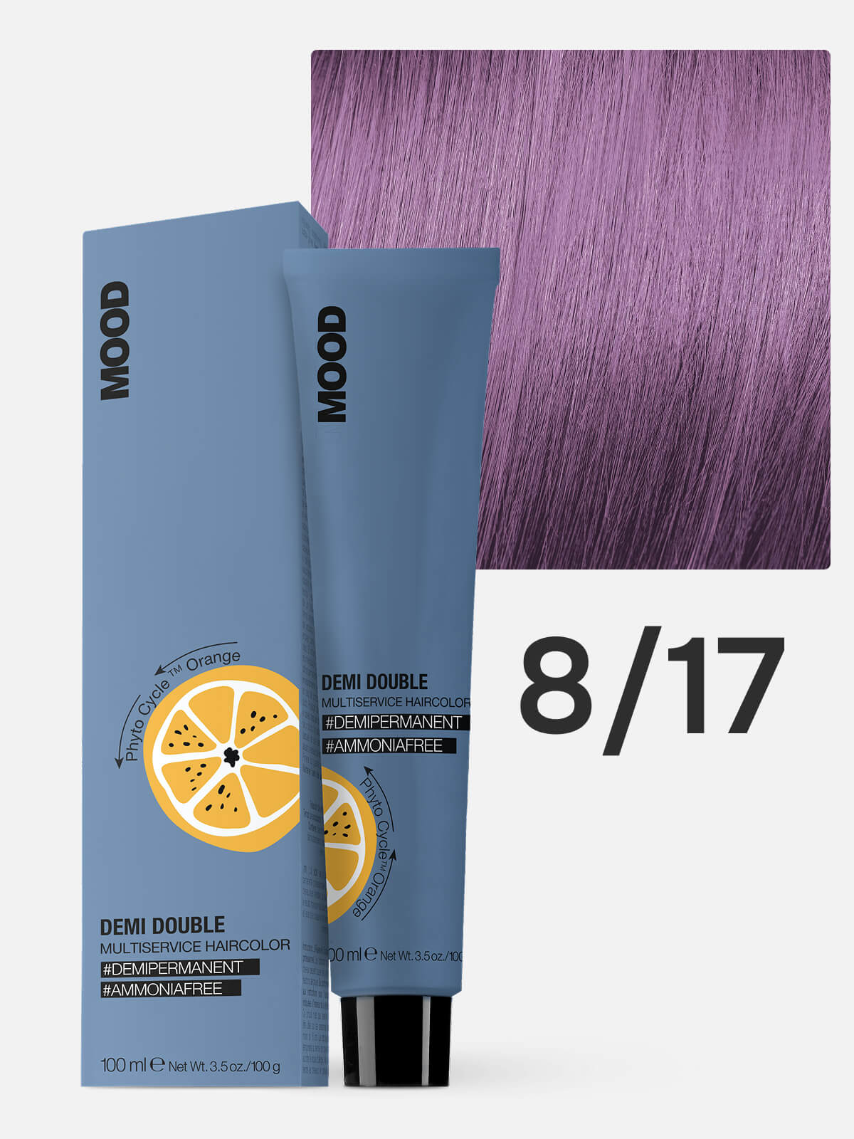 mood demi double Краска для волос 8.17 светлый пепельно перламутр блонд 100мл MOOD DEMI DOUBLE Краска для волос 8.17 светлый пепельно-перламутр блонд 100мл — изображение 1