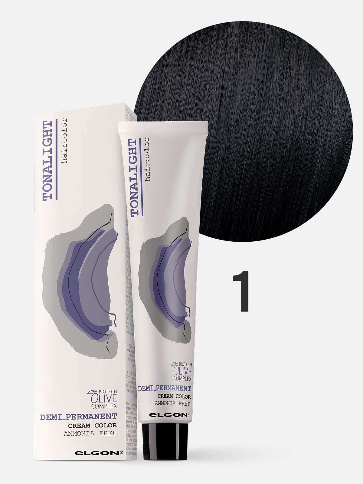 elgon tonalight Краска для волос тонирующая деми перманентная 1 черный 100мл ELGON TONALIGHT Краска для волос тонирующая деми-перманентная 1 черный 100мл — изображение 1