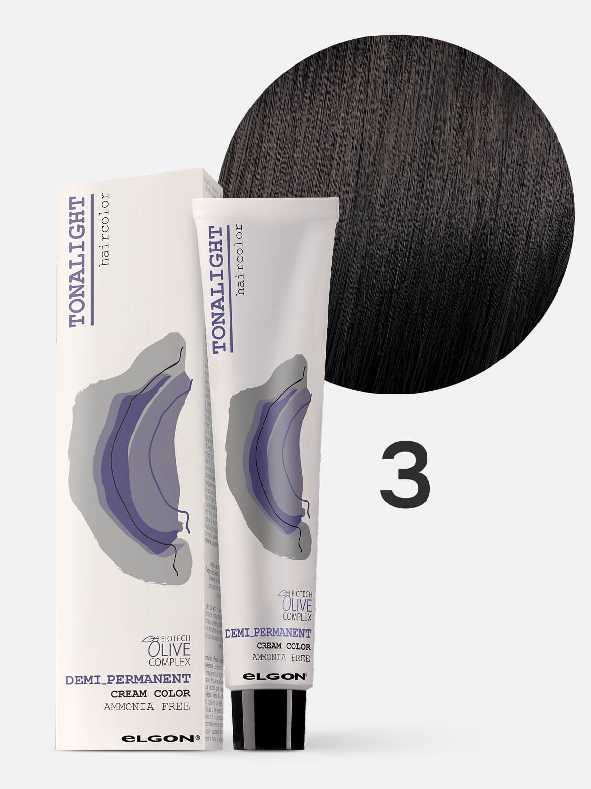 elgon tonalight Краска для волос тонирующая деми перманентная 3 темный шатен натуральный 100мл ELGON TONALIGHT Краска для волос тонирующая деми-перманентная 3 темный шатен натуральный 100мл — изображение 1