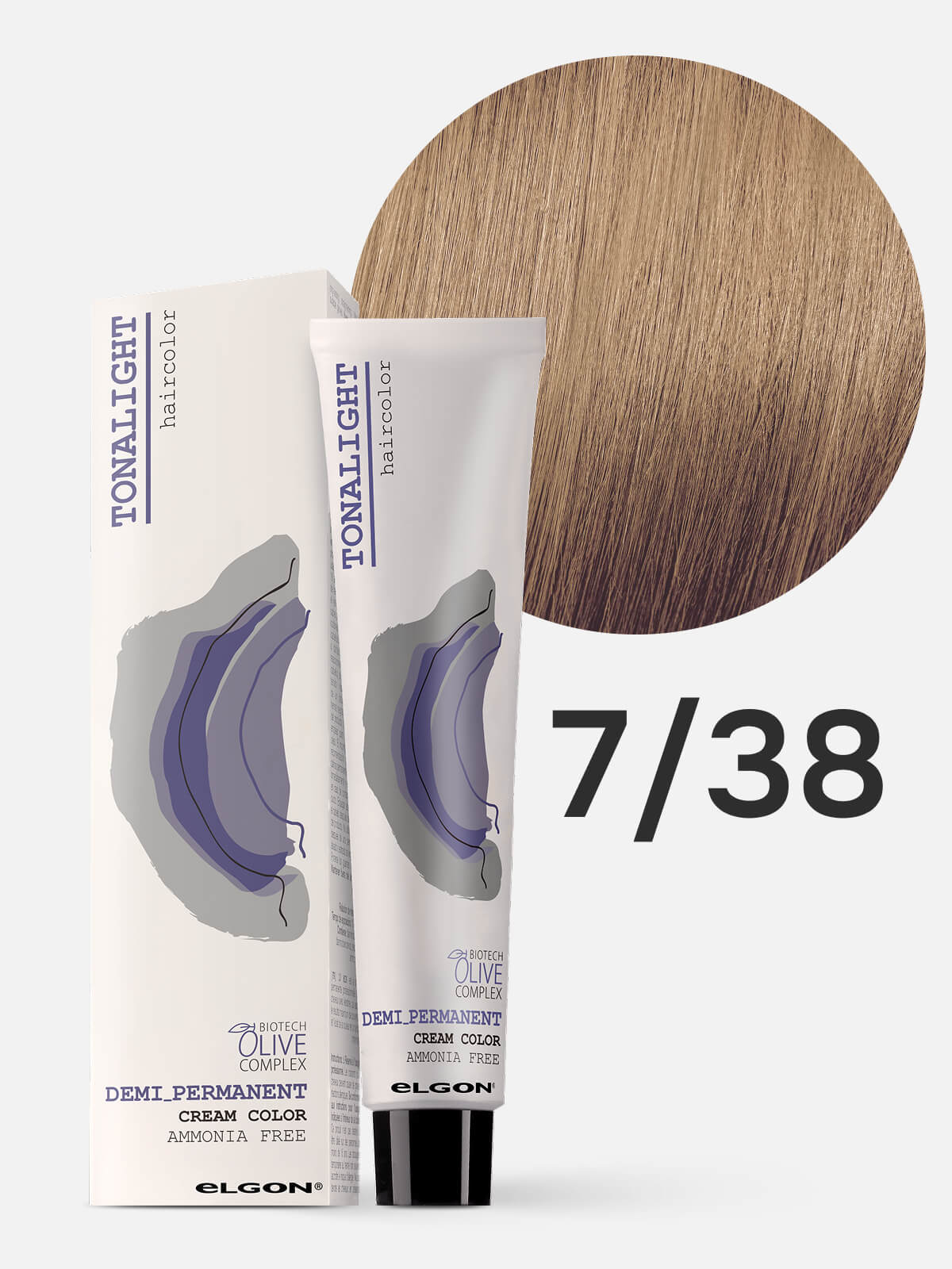 elgon tonalight Краска для волос тонирующая деми перманентная 7.38 блондин золотисто коричневый 100мл ELGON TONALIGHT Краска для волос тонирующая деми-перманентная 7.38 блондин золотисто-коричневый 100мл — изображение 1