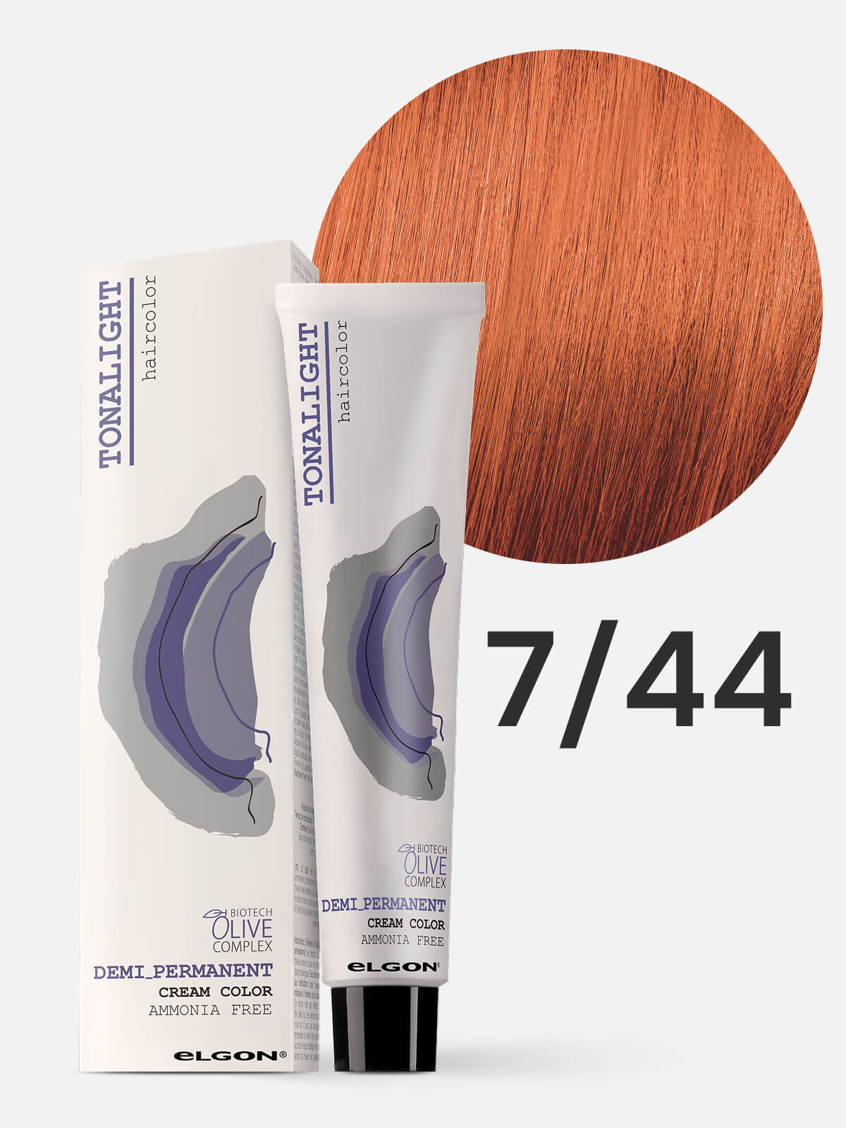 elgon tonalight Краска для волос тонирующая деми перманентная 7.44 интенсивый медный блондин 100мл ELGON TONALIGHT Краска для волос тонирующая деми-перманентная 7.44 интенсивый медный блондин 100мл — изображение 1