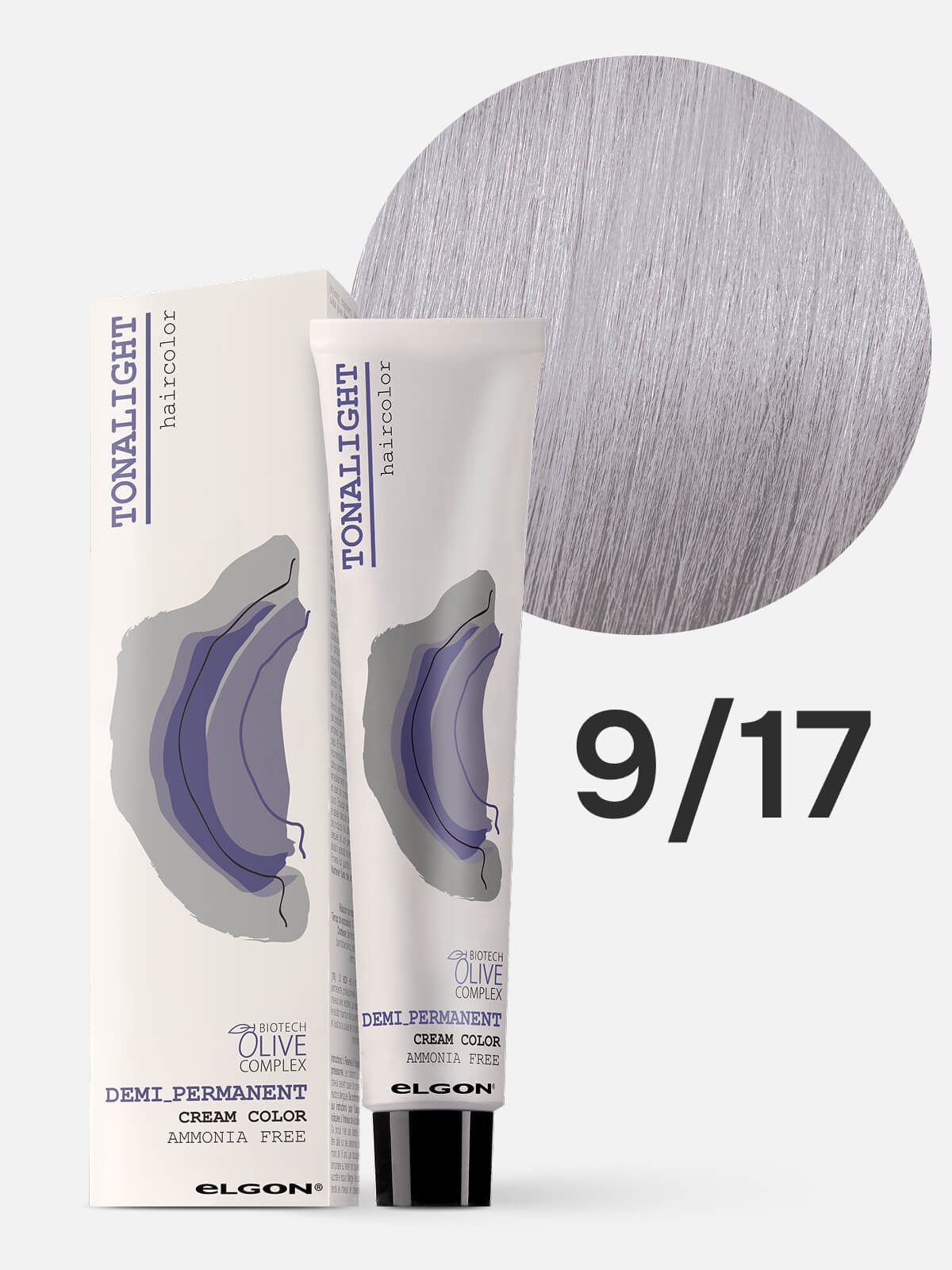 elgon tonalight Краска для волос тонирующая деми перманентная 9.17 очень светлый пепельно перламутровый блонд 100мл ELGON TONALIGHT Краска для волос тонирующая деми-перманентная 9.17 очень светлый пепельно-перламутровый блонд 100мл — изображение 1