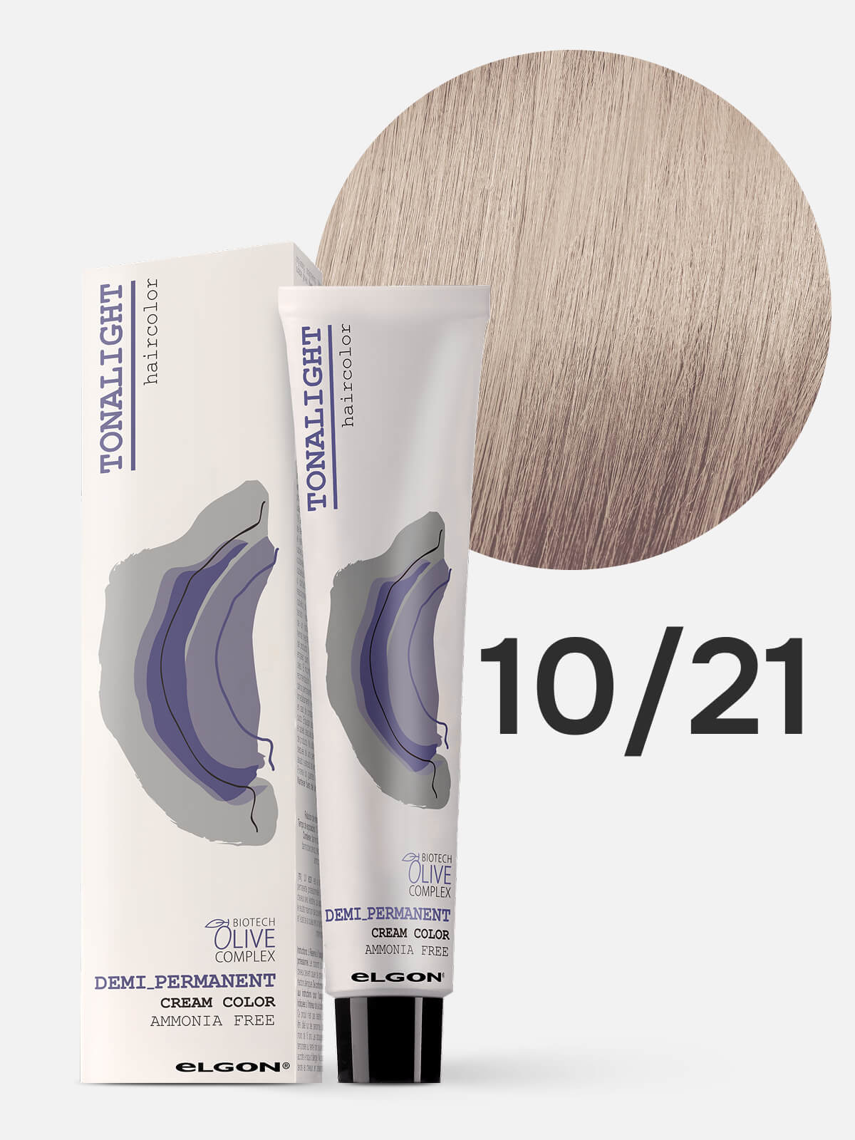 elgon tonalight Краска для волос тонирующая деми перманентная 10.21 платиновый блондин бежево пепельный 100мл ELGON TONALIGHT Краска для волос тонирующая деми-перманентная 10.21 платиновый блондин бежево-пепельный 100мл — изображение 1