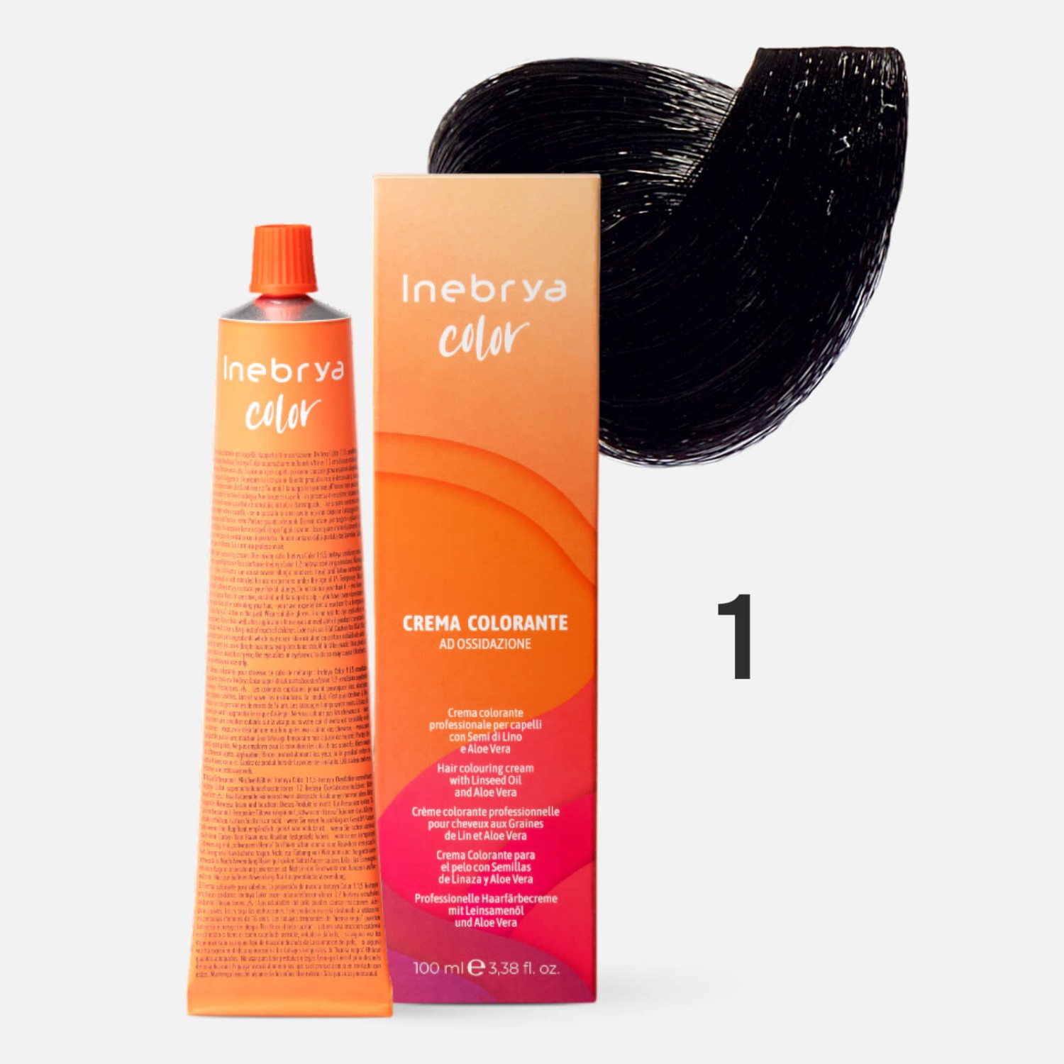 inebrya color 1 Профессиональная крем краска для волос Черный 100 мл INEBRYA Color 1 Профессиональная крем-краска для волос Черный 100 мл — изображение 1