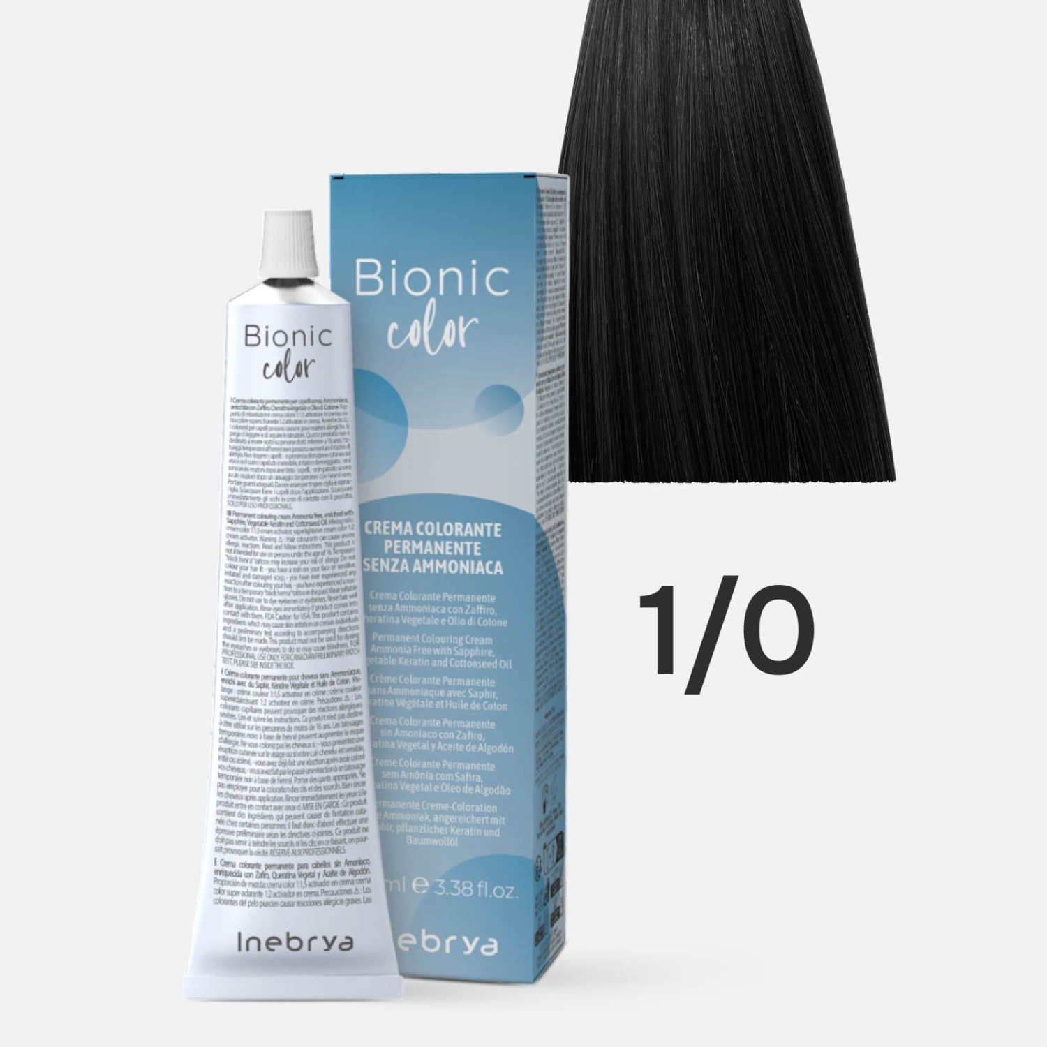 inebrya bionic color 1/0 black Краска для волос без аммиака Черный 100 мл INEBRYA Bionic Color 1/0 Краска для волос без аммиака Чёрный Натуральный 100 мл — изображение 1
