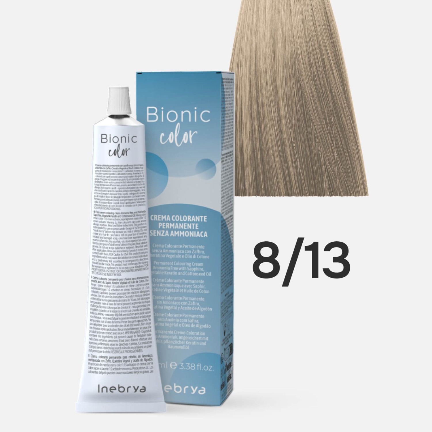 inebrya bionic color 8/13 Краска для волос без аммиака Светлый русый Пепельно золотистый 100 мл INEBRYA Bionic Color 8/13 Краска для волос без аммиака Светлый русый Пепельно-золотистый 100 мл — изображение 1