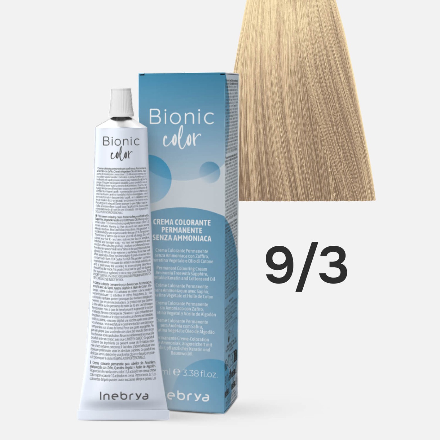 inebrya bionic color 9/3 Краска для волос без аммиака Блонд Золотистый 100 мл INEBRYA Bionic Color 9/3 Краска для волос без аммиака Блонд Золотистый 100 мл — изображение 1