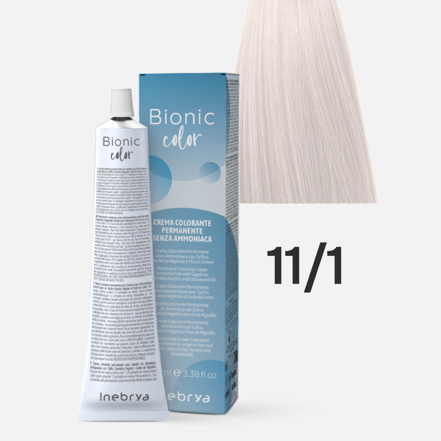 inebrya bionic color 11/1 Краска для волос без аммиака Очень светлый блонд Пепельный 100 мл INEBRYA Bionic Color 11/1 Краска для волос без аммиака Очень светлый блонд Пепельный 100 мл — изображение 1