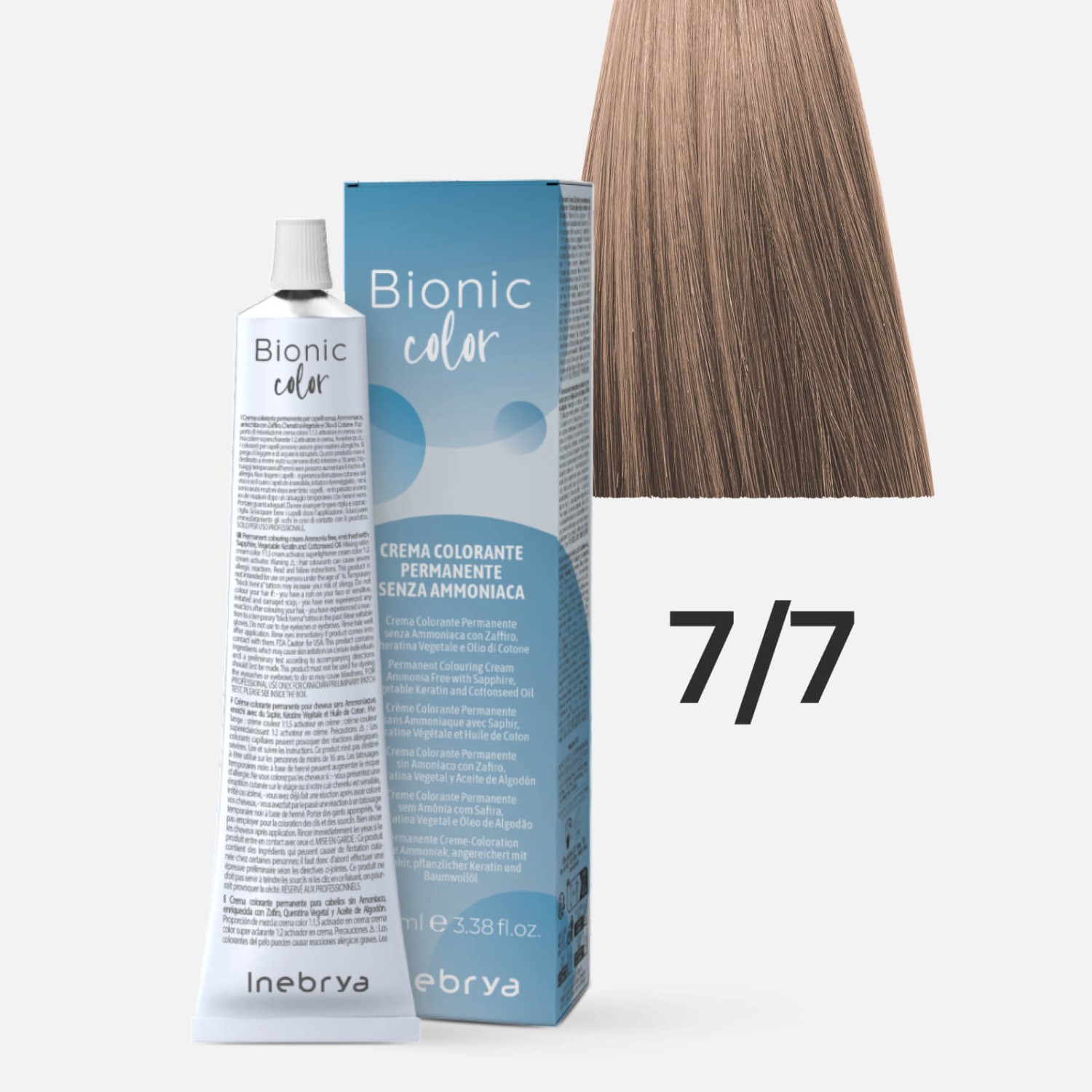 inebrya bionic color 7/7 Краска для волос без аммиака Русый Коричневый 100 мл INEBRYA Bionic Color 7/7 Краска для волос без аммиака Русый Коричневый 100 мл — изображение 1