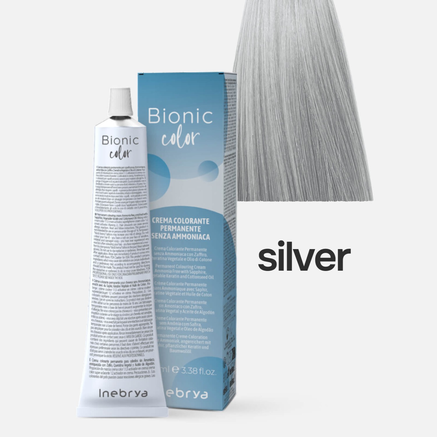 inebrya bionic color toner silver Краска для волос без аммиака Тонер серебристый 100 мл INEBRYA Bionic Color Toner Silver Краска для волос без аммиака Тонер серебристый 100 мл — изображение 1