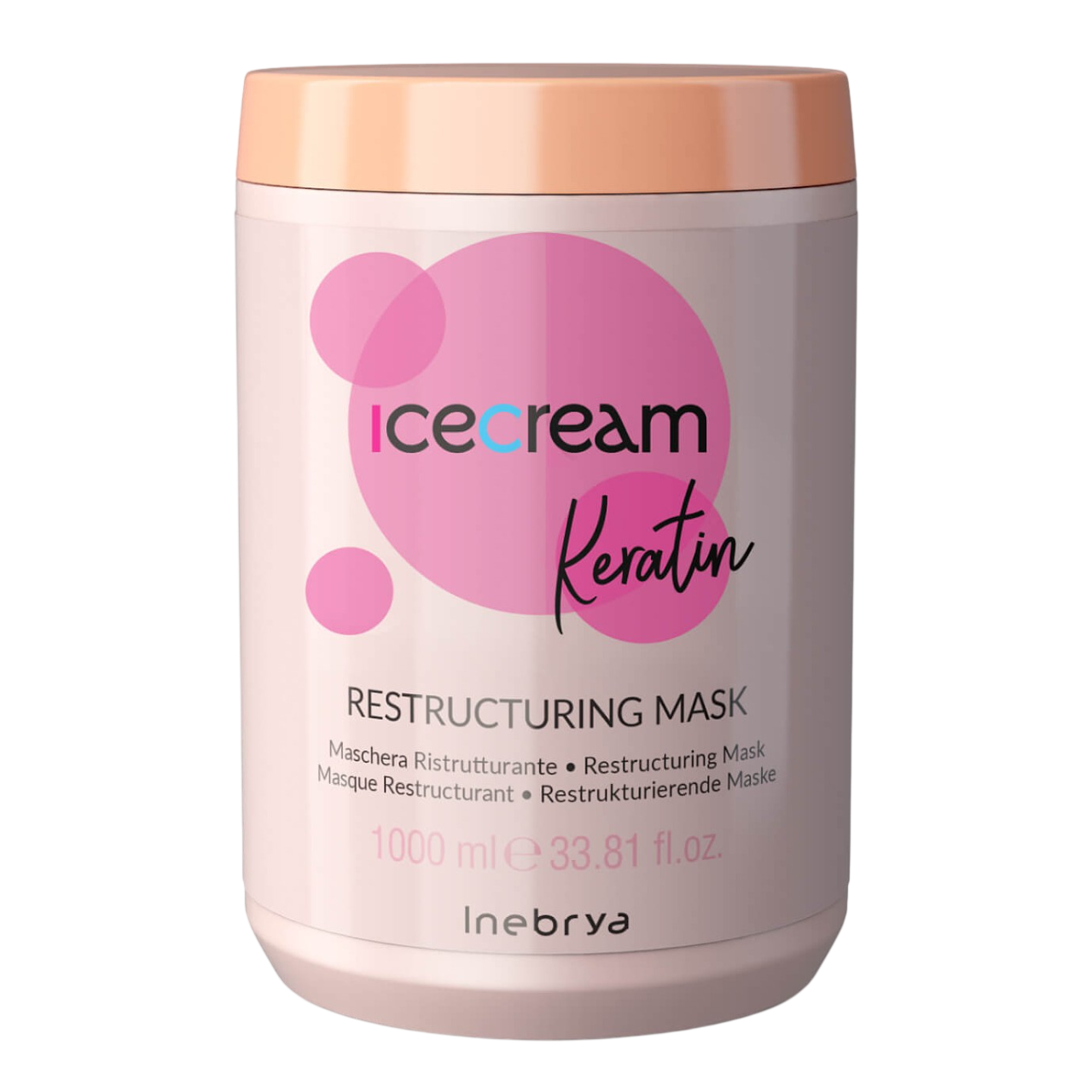 inebrya ice cream keratin Маска кератиновая для укрепления структуры волос restructuring mask 1000мл INEBRYA Ice Cream Keratin Restructuring Mask Укрепляющая маска для волос кератином 1000 мл — изображение 1