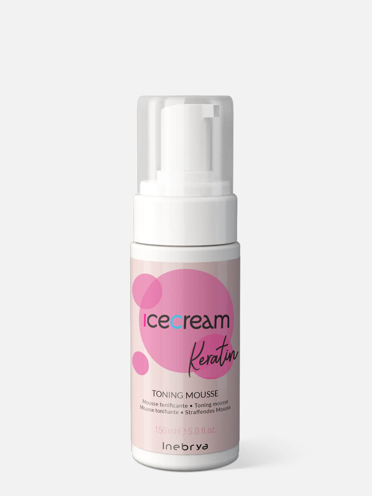 inebrya ice cream keratin Мусс кератиновый для волос toning mousse 150мл INEBRYA ICE CREAM KERATIN Мусс кератиновый для волос TONING MOUSSE 150мл — изображение 1