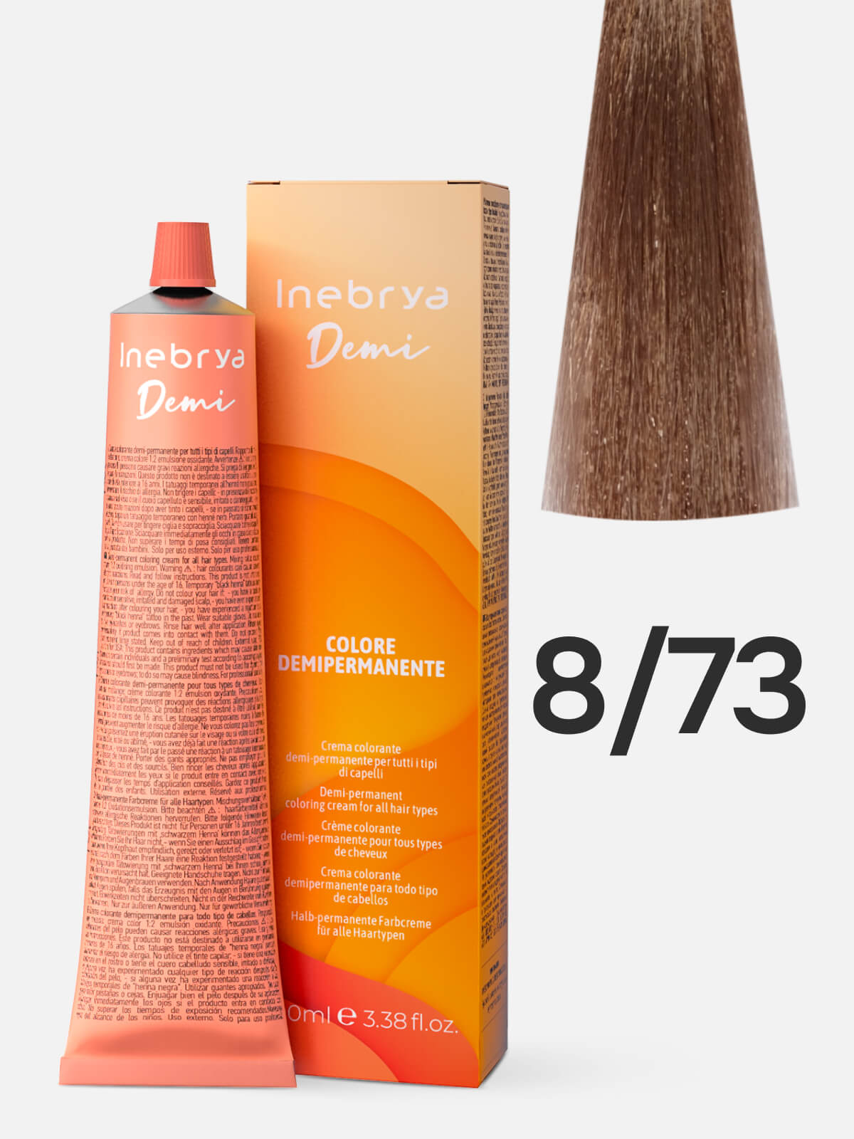 inebrya demi permanent Крем краска тонирующая для волос 8/73 светлый блонд коричнево золотистый 100 мл INEBRYA DEMI-PERMANENT Крем-краска тонирующая для волос 8/73 светлый блонд коричнево-золотистый 100 мл — изображение 1