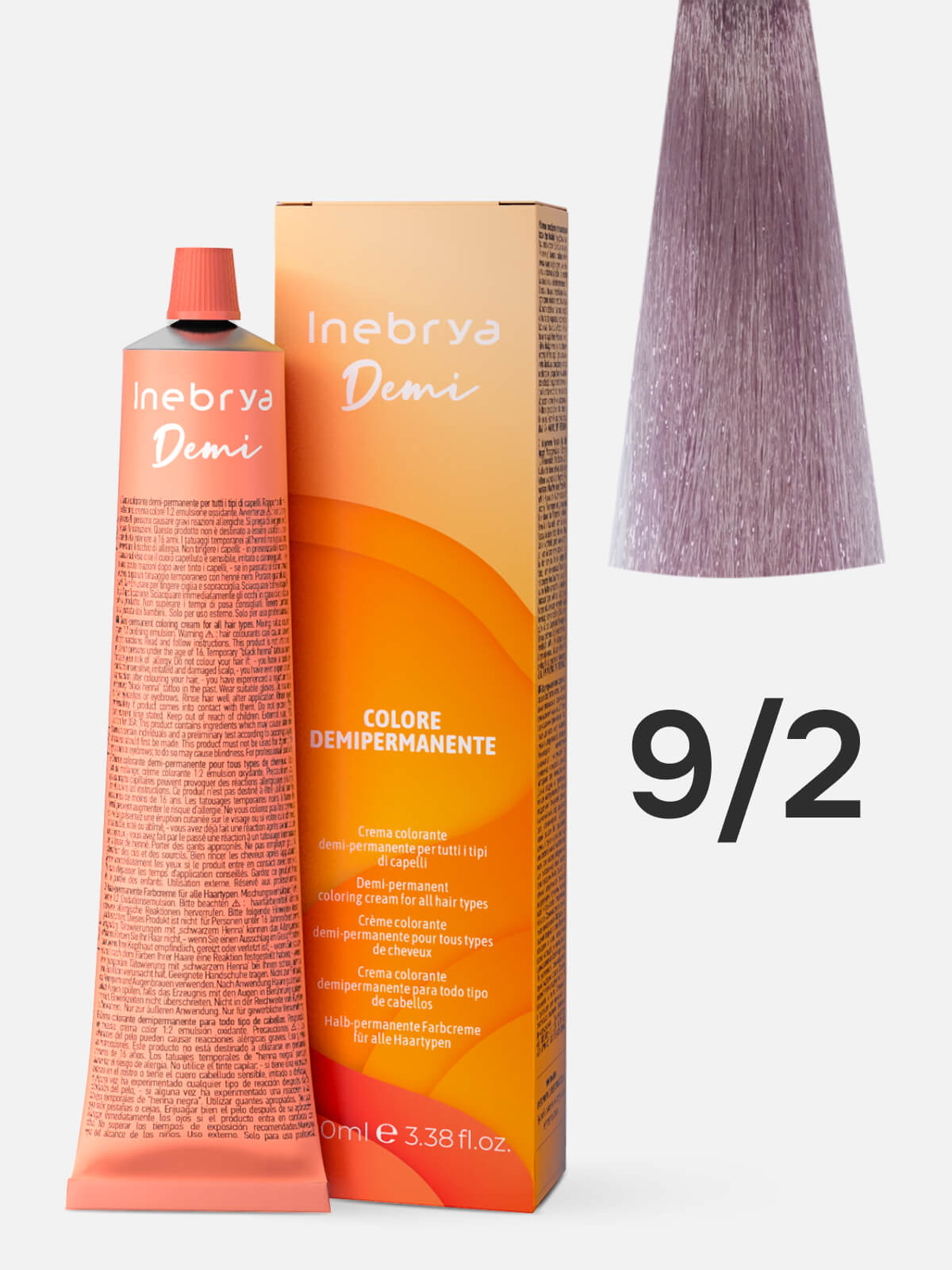 inebrya demi permanent Крем краска тонирующая для волос 9/2 очень светлый блондин фиолетовый 100 мл INEBRYA DEMI-PERMANENT Крем-краска тонирующая для волос 9/2 очень светлый блондин фиолетовый 100 мл — изображение 1