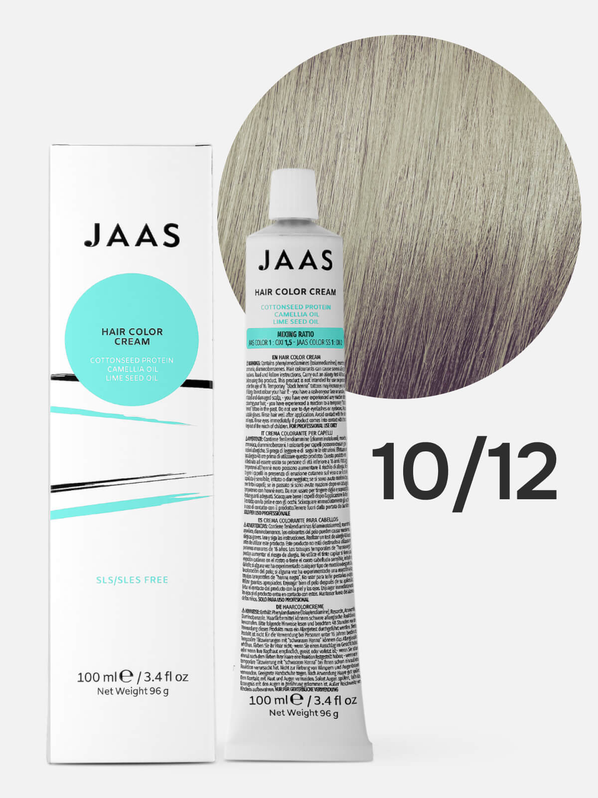 jaas hair color cream 10.12 Крем краска для волос Ультра светлый пепельно фиолетовый блондин 100 мл JAAS Hair Color Cream 10.12 Крем-краска для волос Ультра светлый пепельно-фиолетовый блондин 100 мл — изображение 1