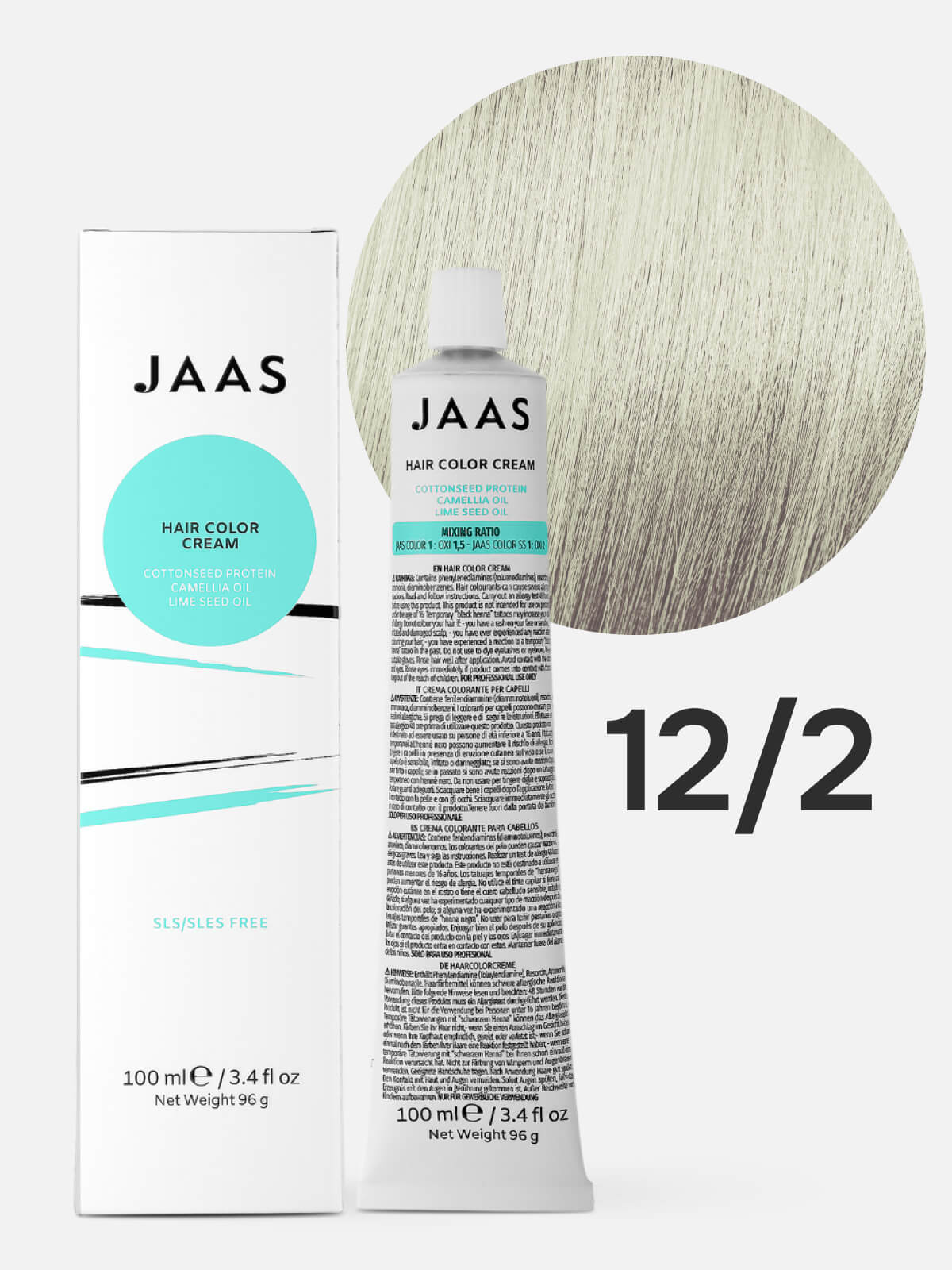 jaas hair color cream 12.2 Крем краска для волос Спец блондин фиолетовый 100 мл JAAS Hair Color Cream 12.2 Крем-краска для волос Спец-блондин фиолетовый 100 мл — изображение 1