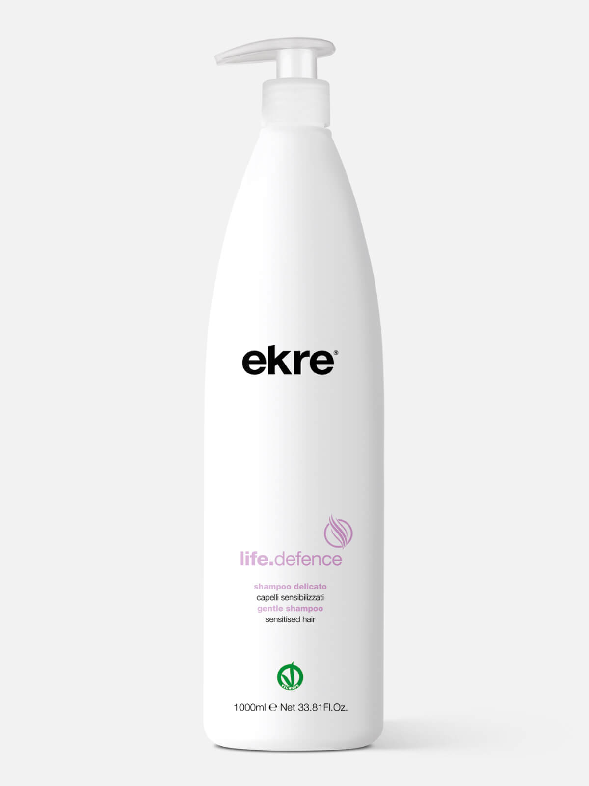 ekre life.defence Шампунь защитный для ослабленных и чувствительных волос gentle shampoo vegan ok 1000мл EKRE LIFE.DEFENCE Шампунь защитный для ослабленных и чувствительных волос Gentle Shampoo Vegan OK 1000мл — изображение 1