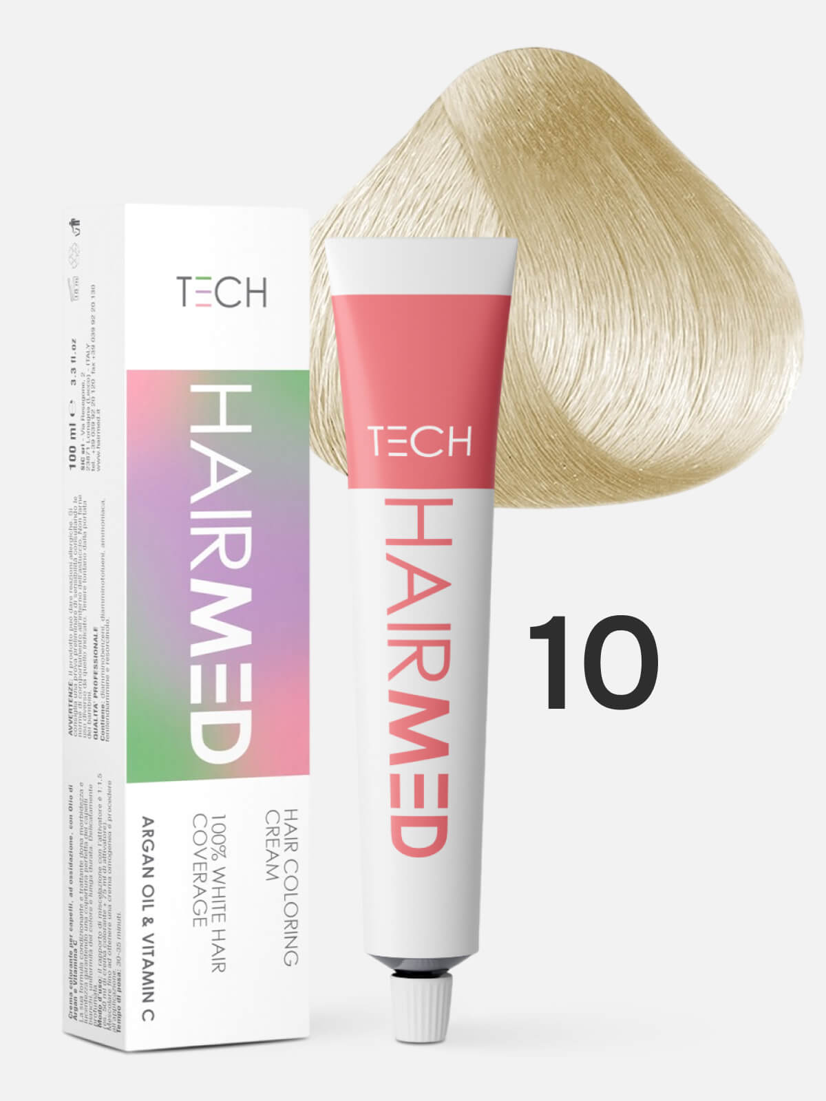 hairmed tech hair coloring cream 10 Перманентная крем краска для волос платиновый блондин 100 мл HAIRMED Tech Hair Coloring Cream 10 Перманентная крем-краска для волос платиновый блондин 100 мл — изображение 1