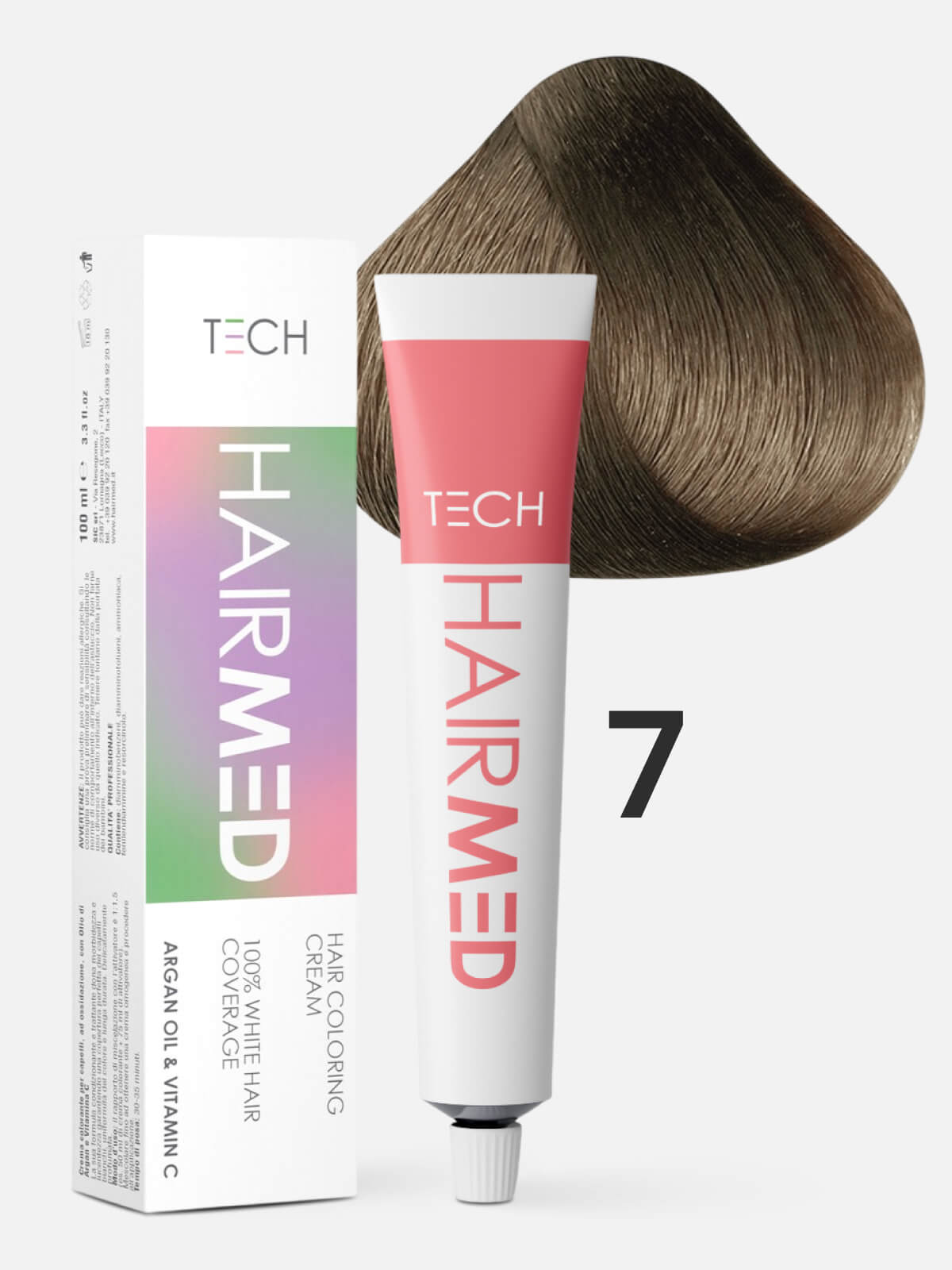 hairmed tech hair coloring cream 7 Перманентная крем краска для волос русый натуральный 100 мл HAIRMED Tech Hair Coloring Cream 7 Перманентная крем-краска для волос русый натуральный 100 мл — изображение 1