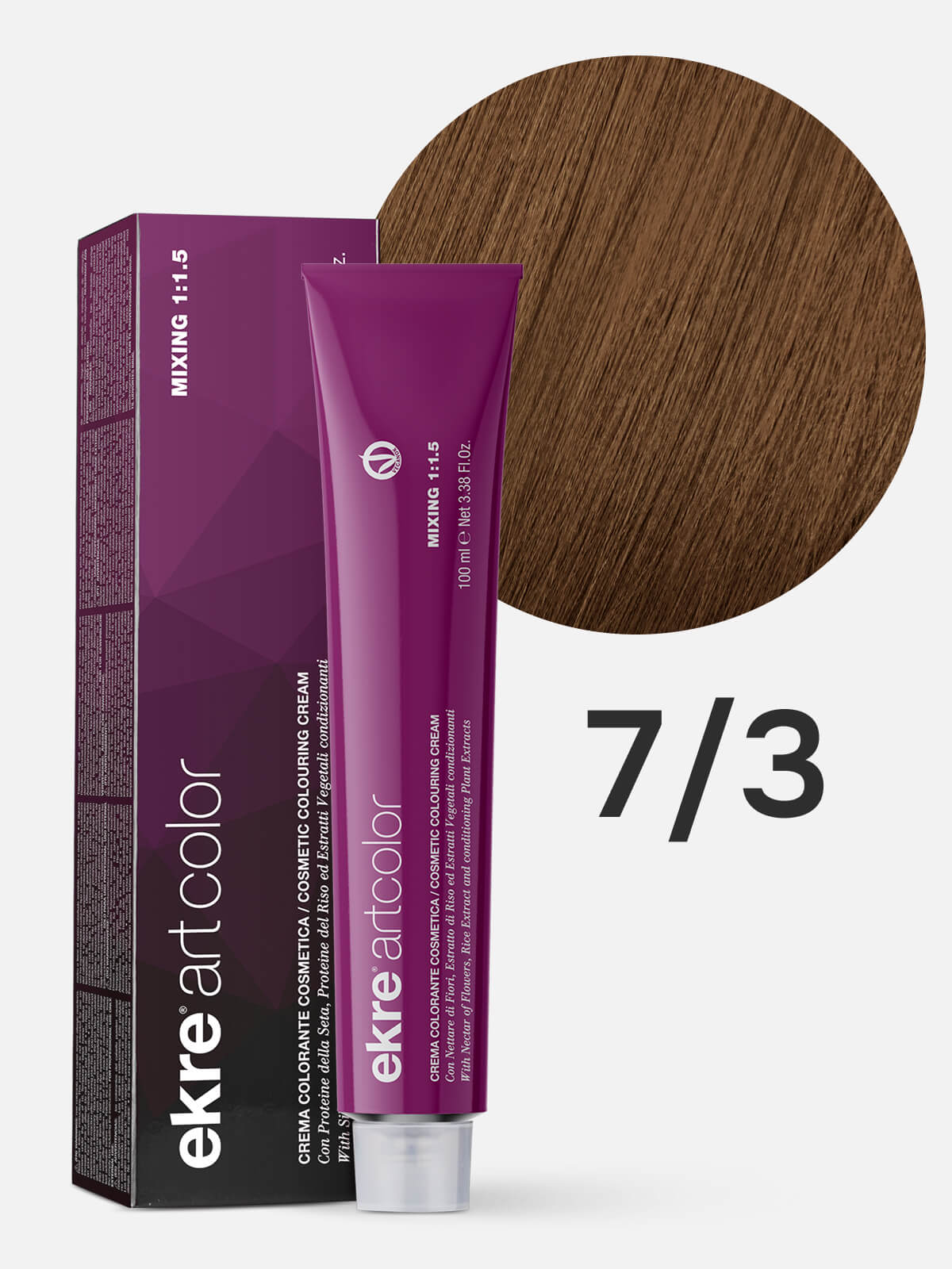 ekre artcolor cosmetic colouring cream Краска для волос 7.3 золотистый блондин 100мл EKRE ARTCOLOR COSMETIC COLOURING CREAM Краска для волос 7.3 золотистый блондин 100мл — изображение 1