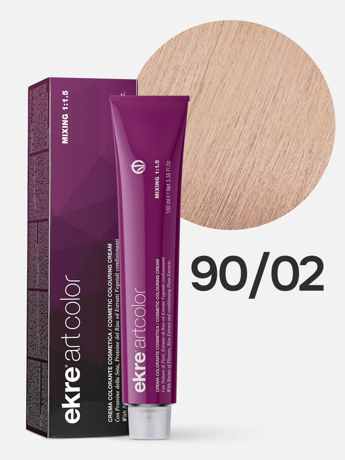 ekre artcolor cosmetic colouring cream Краска для волос 90.02 перламутровый тонер 100мл EKRE ARTCOLOR COSMETIC COLOURING CREAM Краска для волос 90.02 перламутровый тонер 100мл — изображение 1