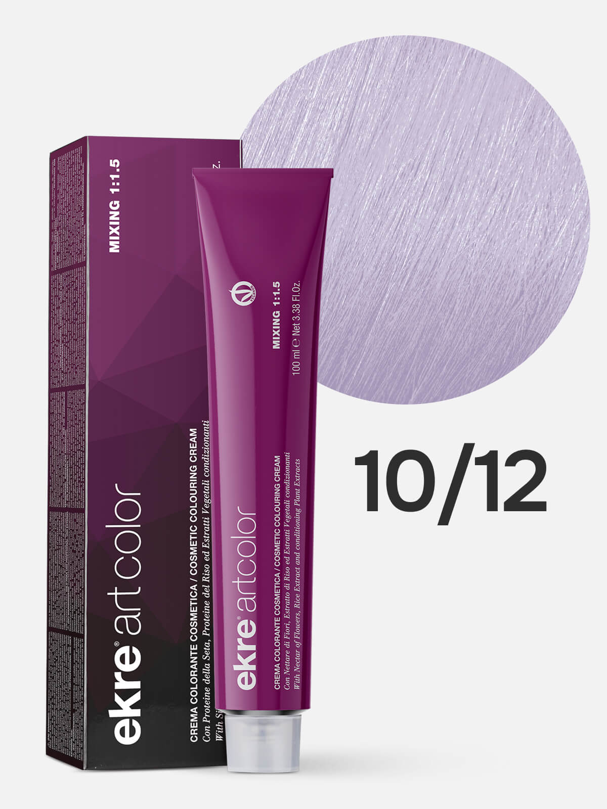 ekre artcolor cosmetic colouring cream Краска для волос 10.12 пепельно фиолетовый платиновый блондин 100мл EKRE ARTCOLOR COSMETIC COLOURING CREAM Краска для волос 10.12 пепельно-фиолетовый платиновый блондин 100мл — изображение 1
