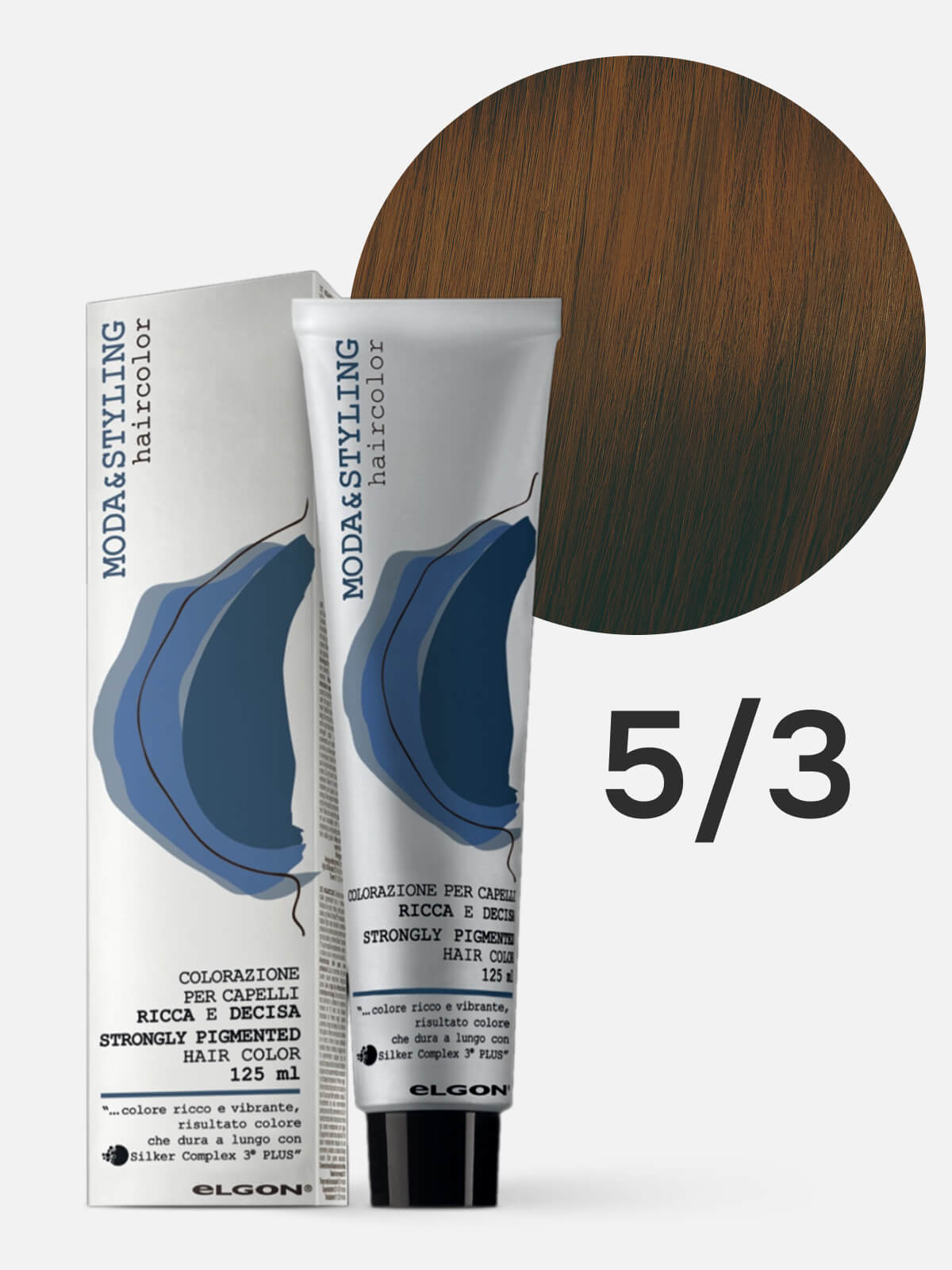 elgon modastyling Краска для волос 5/3 светло каштановый золотистый 125мл ELGON MODASTYLING Краска для волос 5/3 светло-каштановый золотистый 125мл — изображение 1