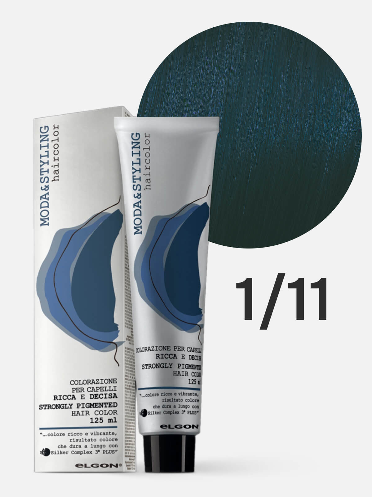 elgon modastyling Краска для волос 1/11 иссиня черный 125мл ELGON MODASTYLING Краска для волос 1/11 иссиня-черный 125мл — изображение 1