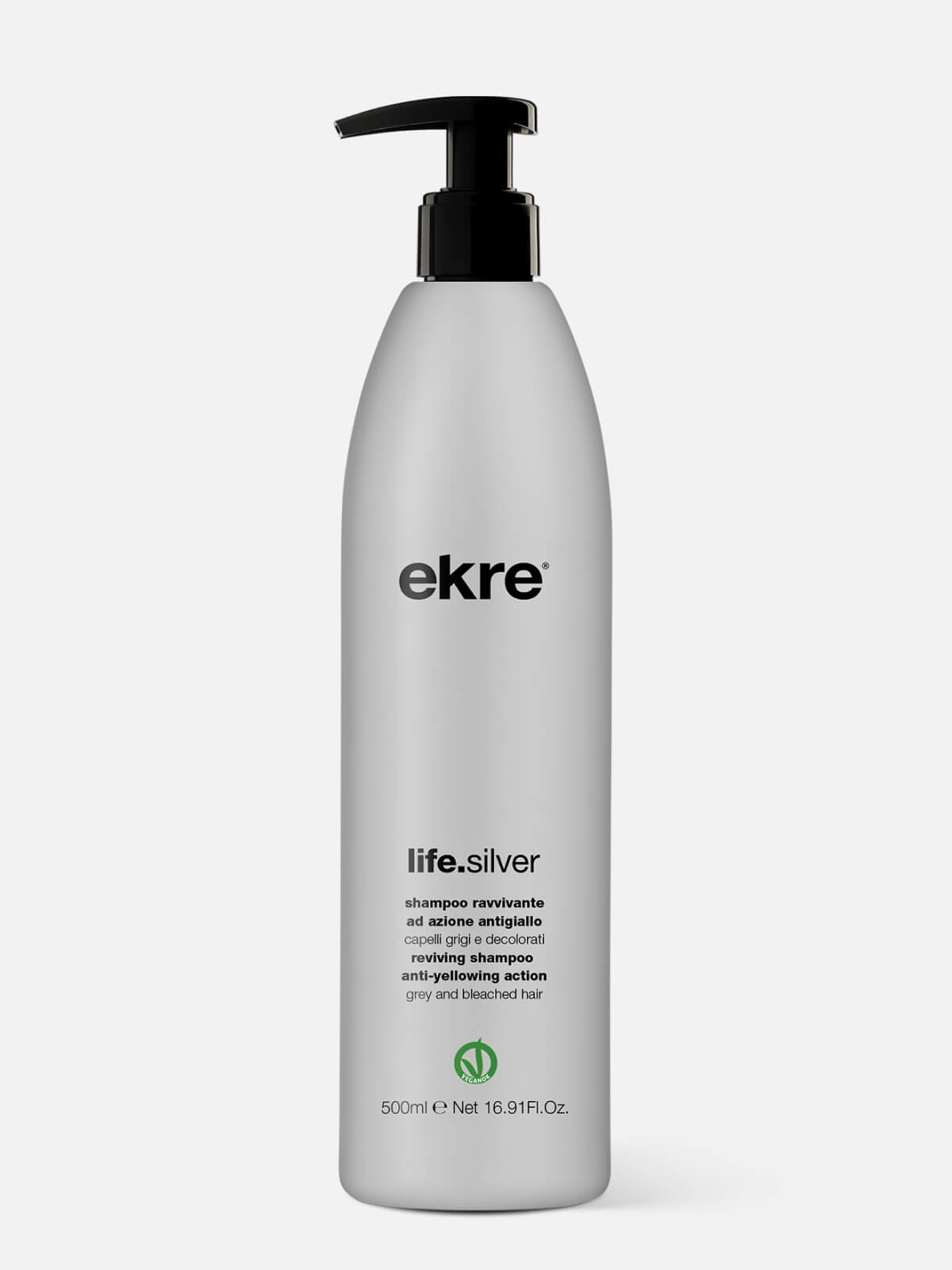 ekre life.silver Шампунь для волос анти желтый reviving shampoo anti yellowing action 500мл EKRE LIFE.SILVER Шампунь для волос анти-желтый Reviving Shampoo Anti-Yellowing Action 500мл — изображение 1
