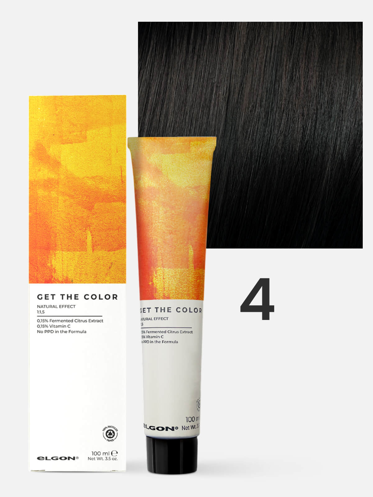 elgon get the color Крем краситель для стойкого окрашивания волос 4 каштановый 100мл ELGON GET THE COLOR Крем-краситель для стойкого окрашивания волос 4 каштановый 100мл — изображение 1