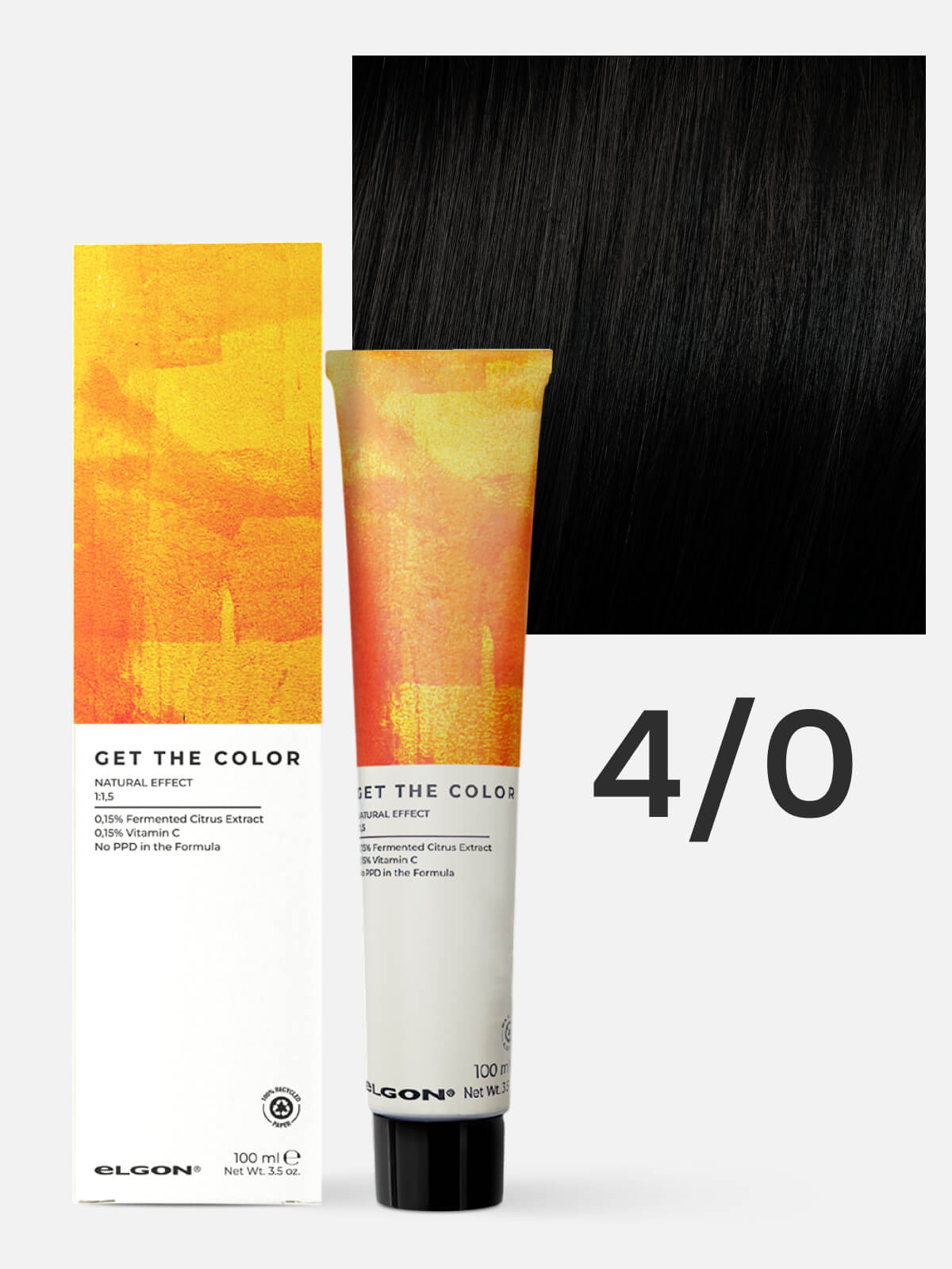 elgon get the color Крем краситель для стойкого окрашивания волос 4.0 каштановый интенсивный 100мл ELGON GET THE COLOR Крем-краситель для стойкого окрашивания волос 4.0 каштановый интенсивный 100мл — изображение 1