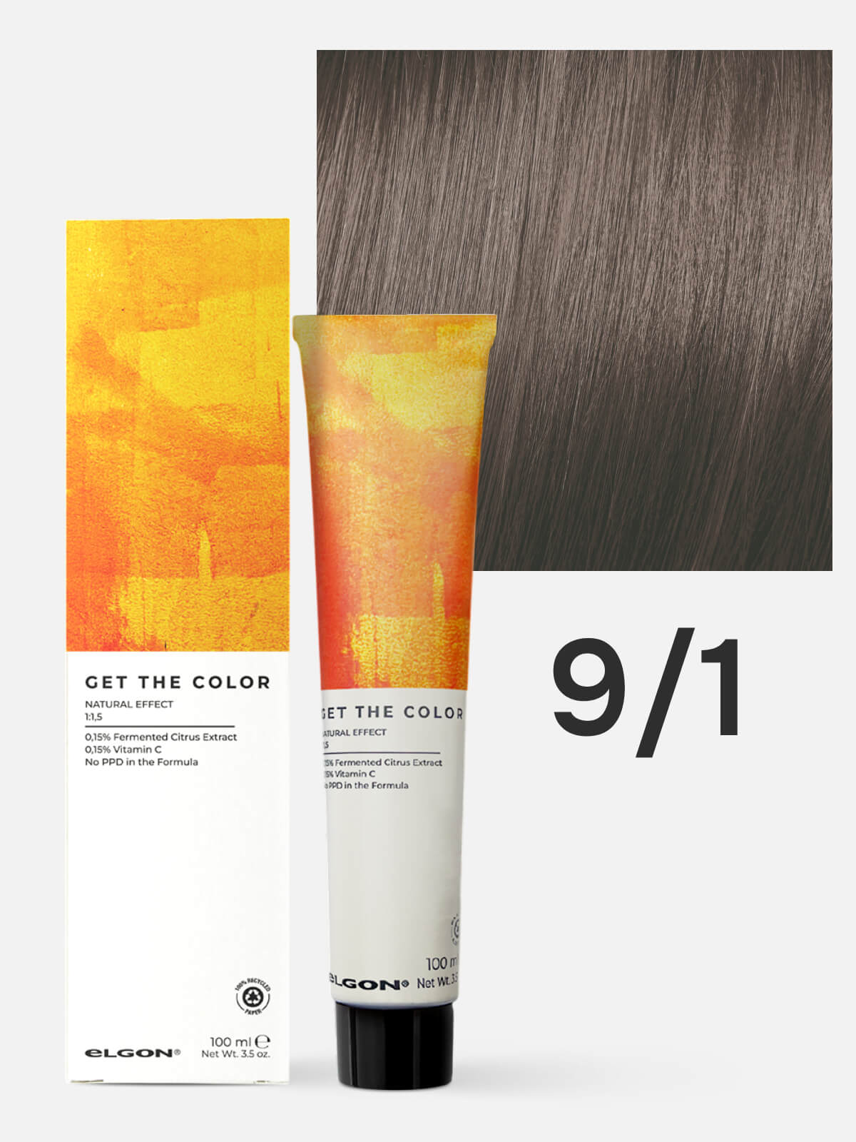 elgon get the color Крем краситель для стойкого окрашивания волос 9.1 суперсветлый блонд пепельный 100мл ELGON GET THE COLOR Крем-краситель для стойкого окрашивания волос 9.1 суперсветлый блонд пепельный 100мл — изображение 1