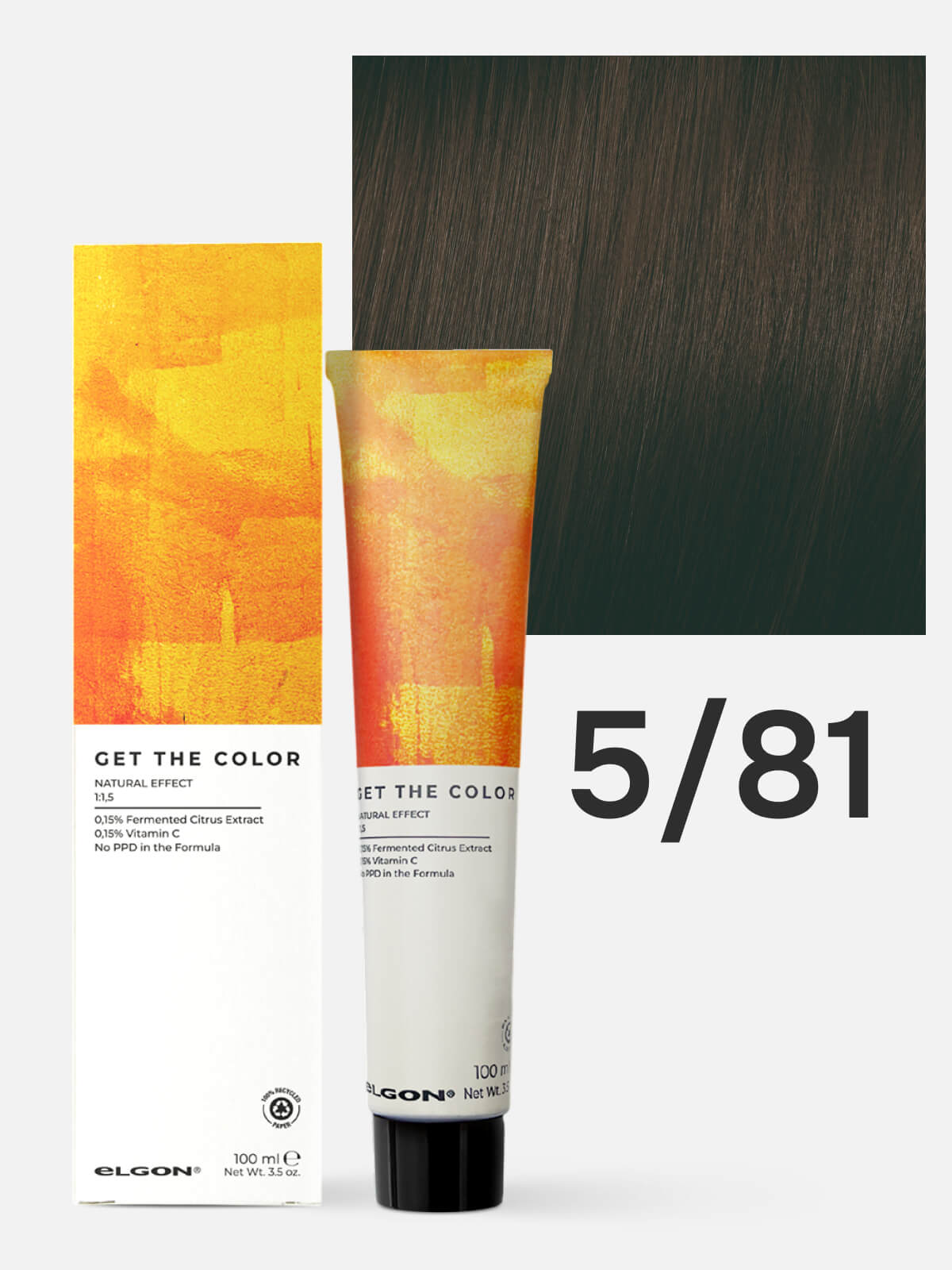 elgon get the color Крем краситель для стойкого окрашивания волос 5.81 светло каштановый коричнево пепельный 100мл ELGON GET THE COLOR Крем-краситель для стойкого окрашивания волос 5.81 светло-каштановый коричнево-пепельный 100мл — изображение 1