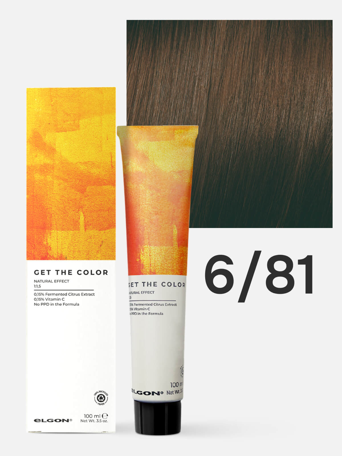 elgon get the color Крем краситель для стойкого окрашивания волос 6.81 темный блонд коричнево пепельный 100мл ELGON GET THE COLOR Крем-краситель для стойкого окрашивания волос 6.81 темный блонд коричнево-пепельный 100мл — изображение 1