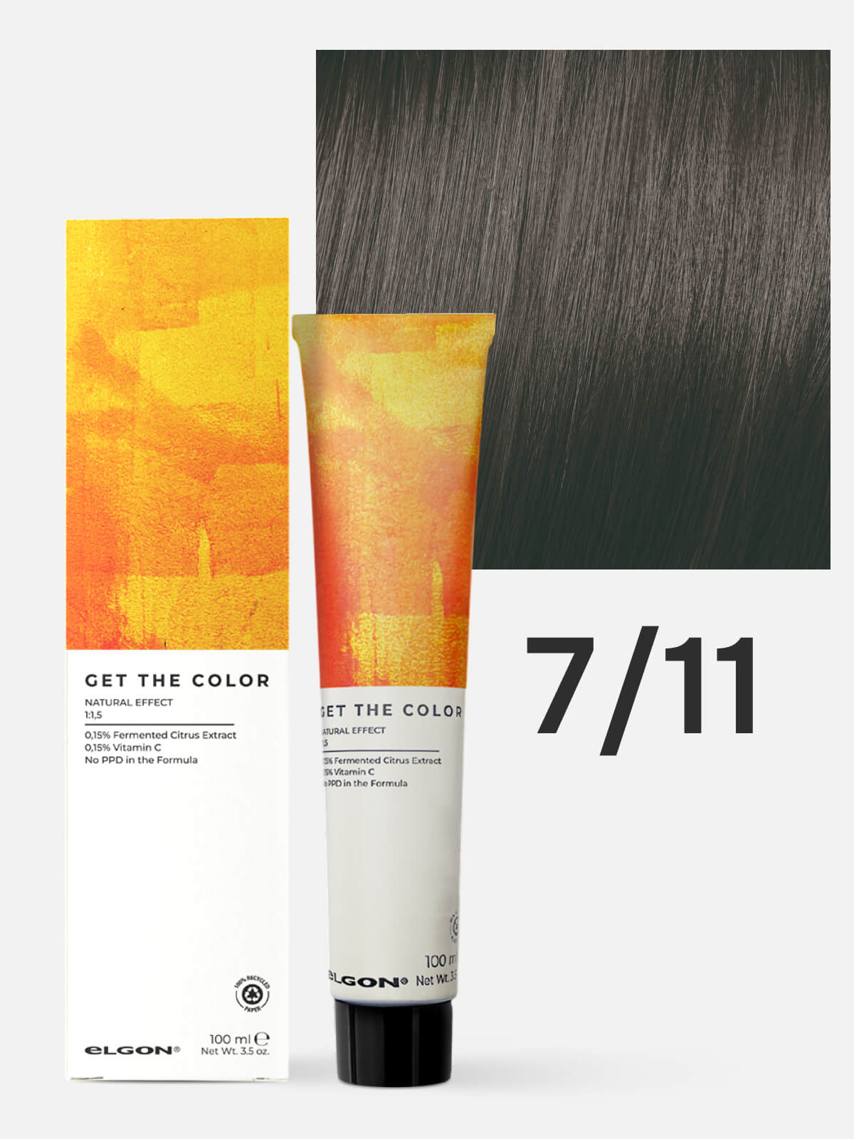 elgon get the color Крем краситель для стойкого окрашивания волос 7.11 блонд пепельный интенсивный 100мл ELGON GET THE COLOR Крем-краситель для стойкого окрашивания волос 7.11 блонд пепельный интенсивный 100мл — изображение 1