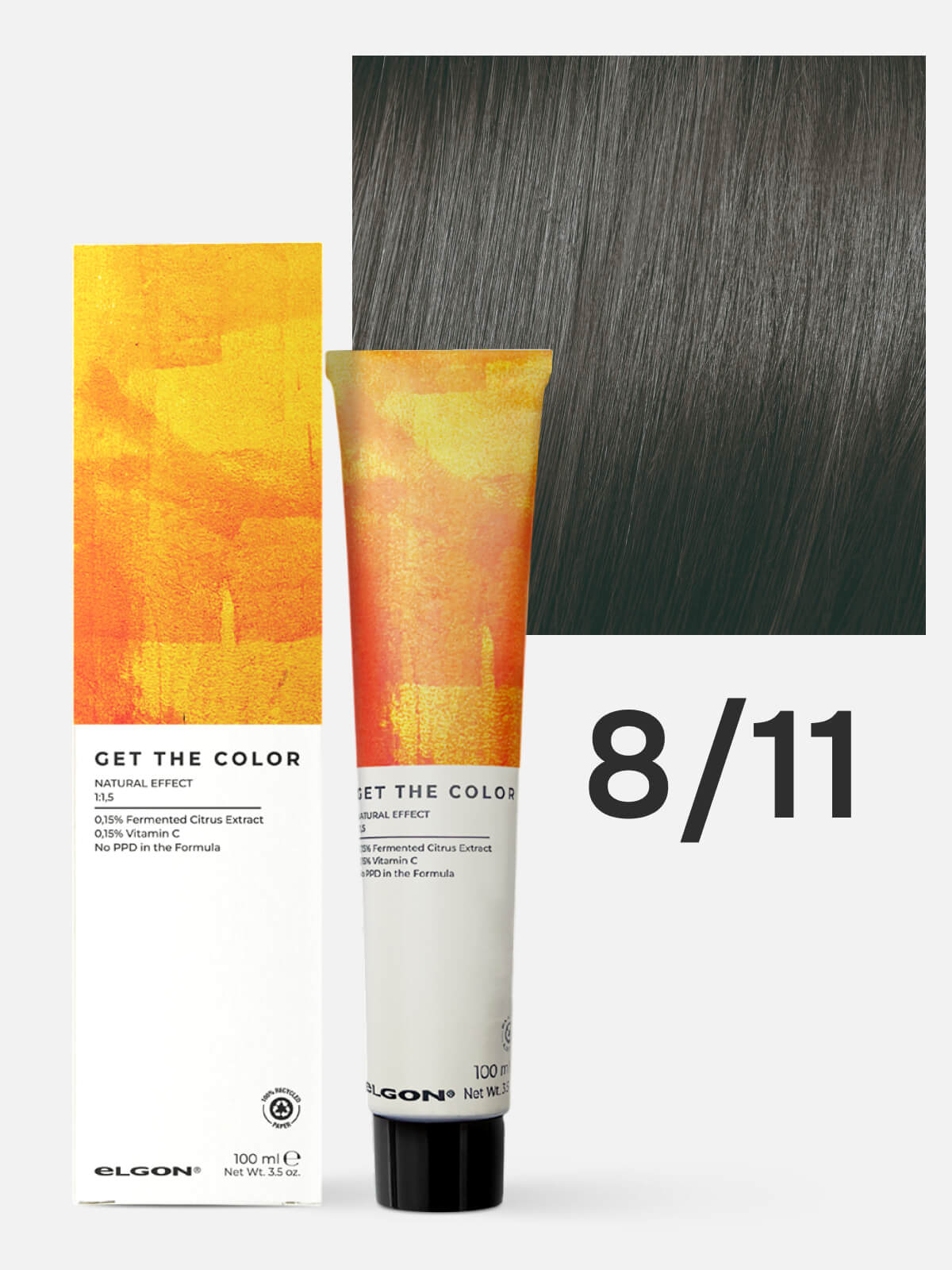 elgon get the color Крем краситель для стойкого окрашивания волос 8.11 светлый блонд пепельный интенсивный 100мл ELGON GET THE COLOR Крем-краситель для стойкого окрашивания волос 8.11 светлый блонд пепельный интенсивный 100мл — изображение 1