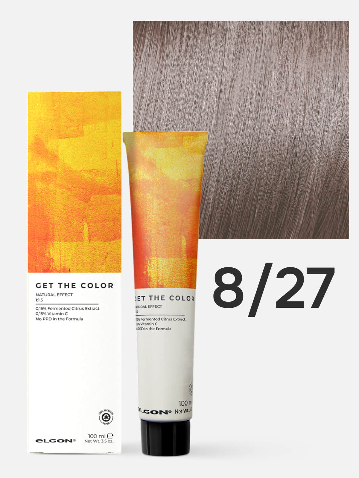 elgon get the color Крем краситель для стойкого окрашивания волос 8.27 светлый блонд бежево жемчужный 100мл ELGON GET THE COLOR Крем-краситель для стойкого окрашивания волос 8.27 светлый блонд бежево-жемчужный 100мл — изображение 1