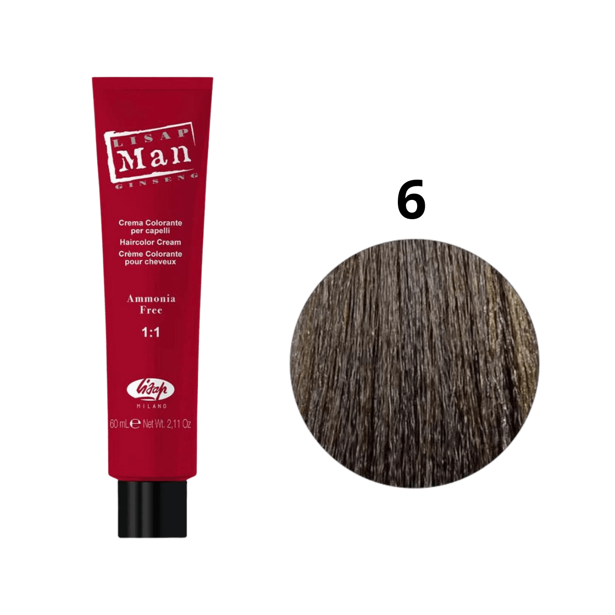 lisap color man 6 Краска для волос без аммиака темный блондин 60 мл LISAP Color Man 6 Краска для волос без аммиака темный блондин 60 мл — изображение 1