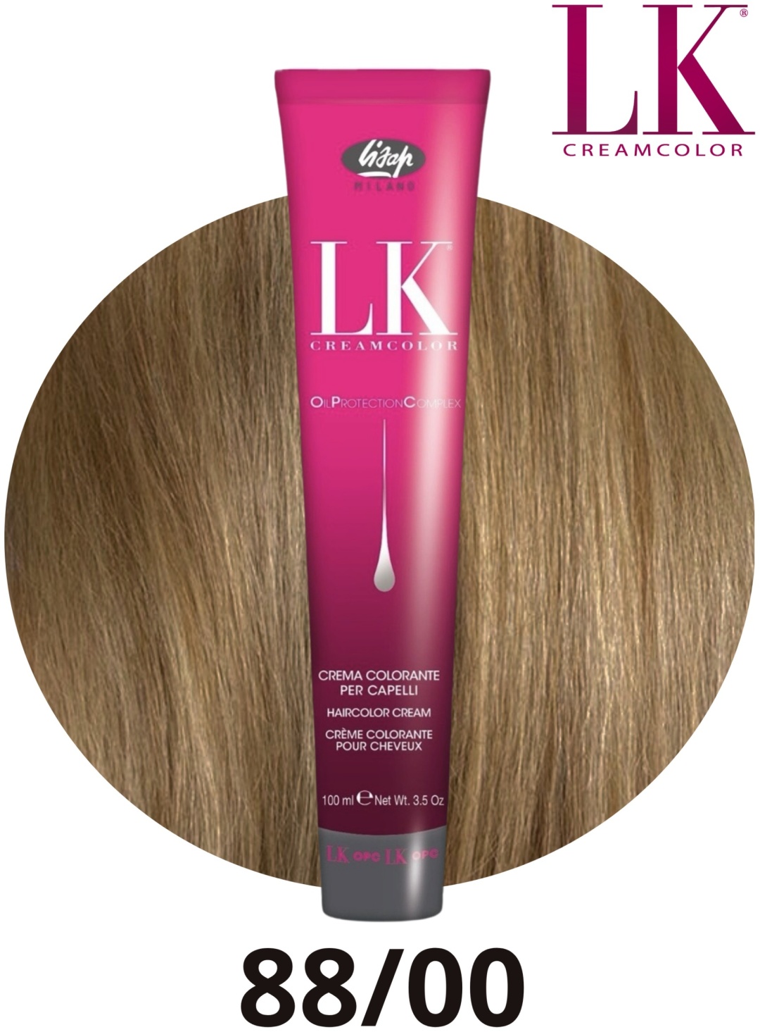 lisap lk creamcolor oil protection complex 88/00 Перманентный краситель для волос светлый блондин глубокий 100 мл LISAP LK Creamcolor Oil Protection Complex 88/00 Перманентный краситель для волос светлый блондин глубокий 100 мл — изображение 1