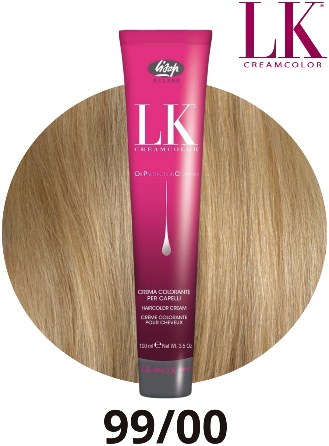 lisap lk creamcolor oil protection complex 99/00 Перманентный краситель для волос очень светлый блондин глубокий плюс 100 мл LISAP LK Creamcolor Oil Protection Complex 99/00 Перманентный краситель для волос очень светлый блондин глубокий плюс 100 мл — изображение 1