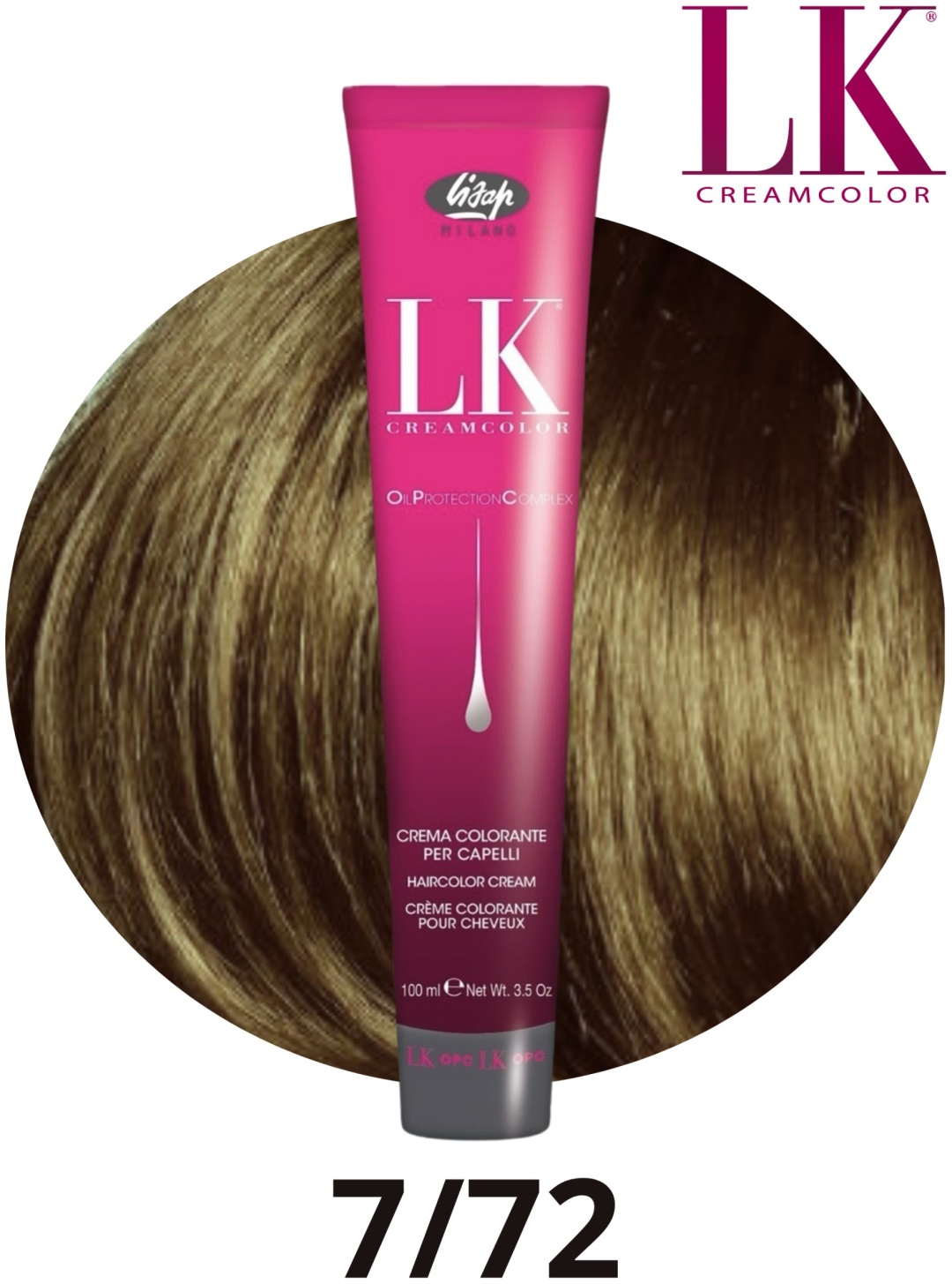 lisap lk creamcolor oil protection complex 7/72 Перманентный краситель для волос блондин бежево пепельный 100 мл LISAP LK Creamcolor Oil Protection Complex 7/72 Перманентный краситель для волос блондин бежево-пепельный 100 мл — изображение 1