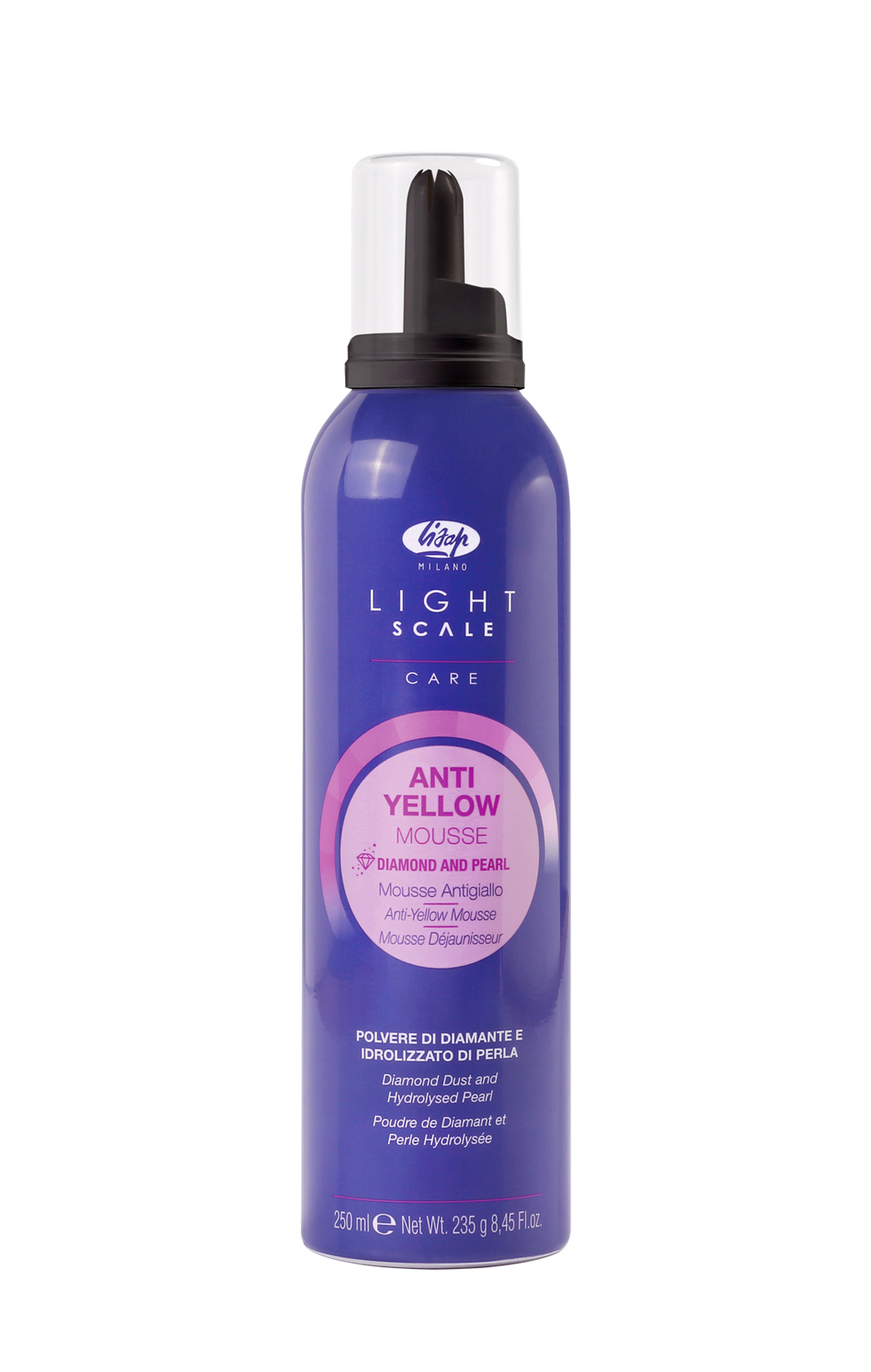 lisap light scale Мусс для осветленных, мелированных и седых волос – “light scale care anti yellow mousse” 250 мл LISAP Light Scale Мусс для осветленных, мелированных и седых волос – “Light Scale Care Anti Yellow Mousse” 250 мл — изображение 1